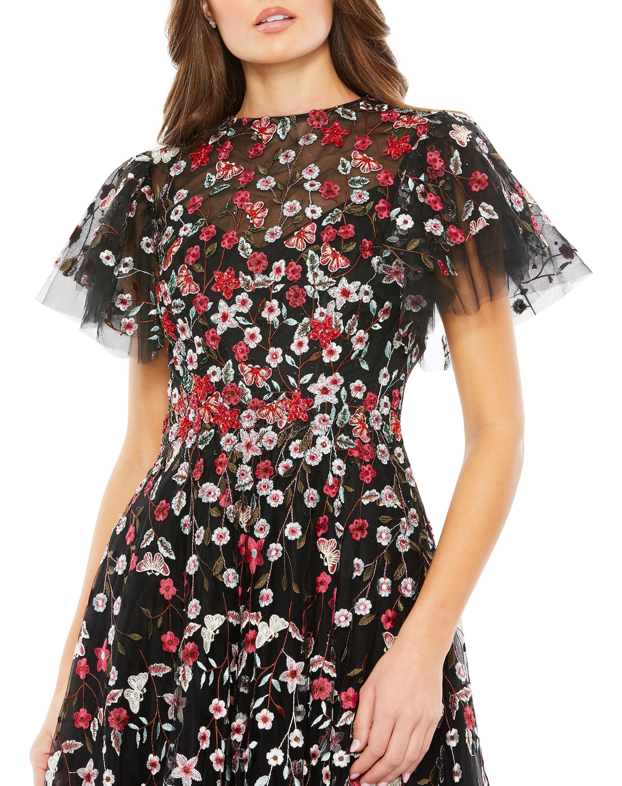 Shop Embellished Butterfly Tea Length A Line Dress Online