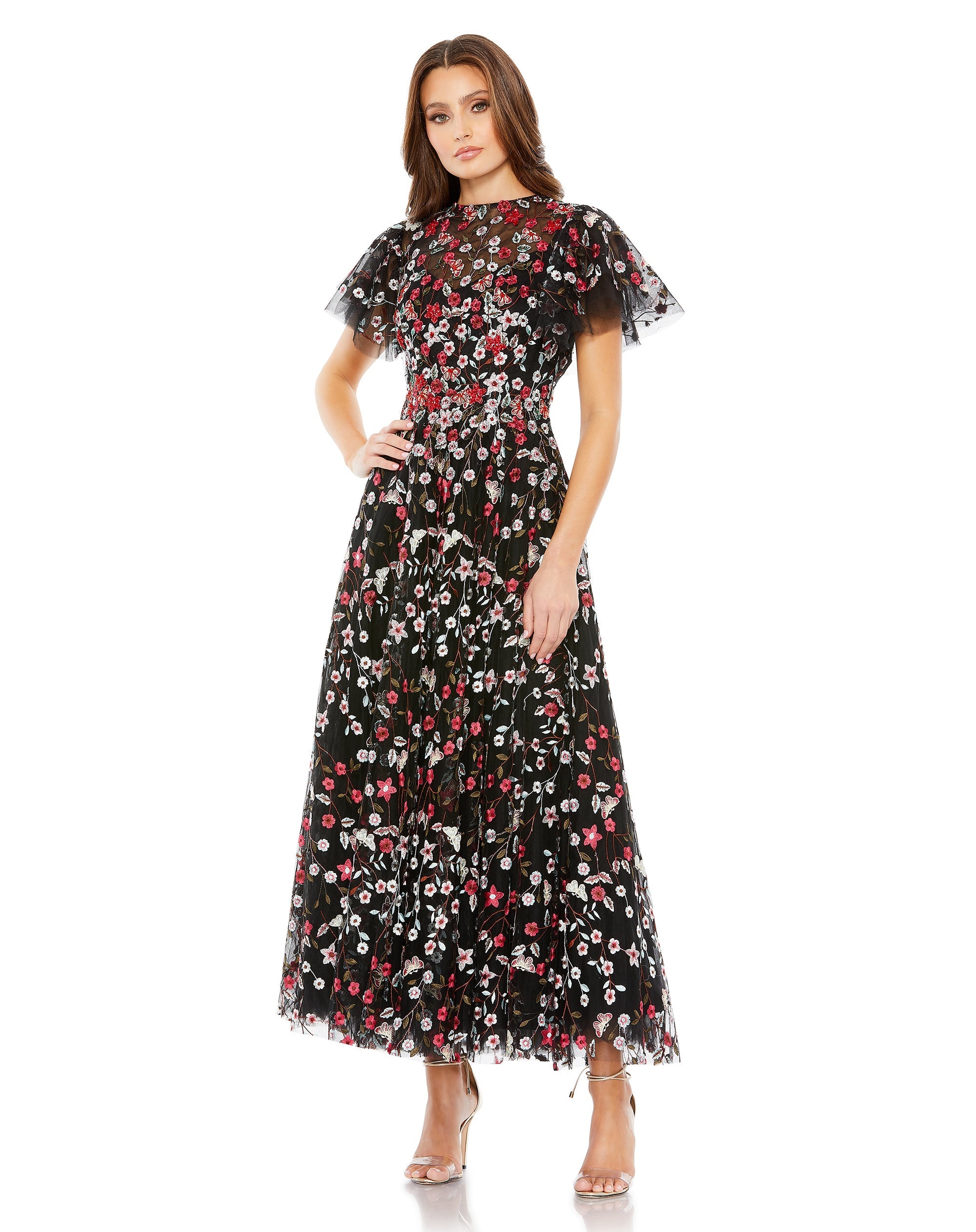 Shop Embellished Butterfly Tea Length A Line Dress Online