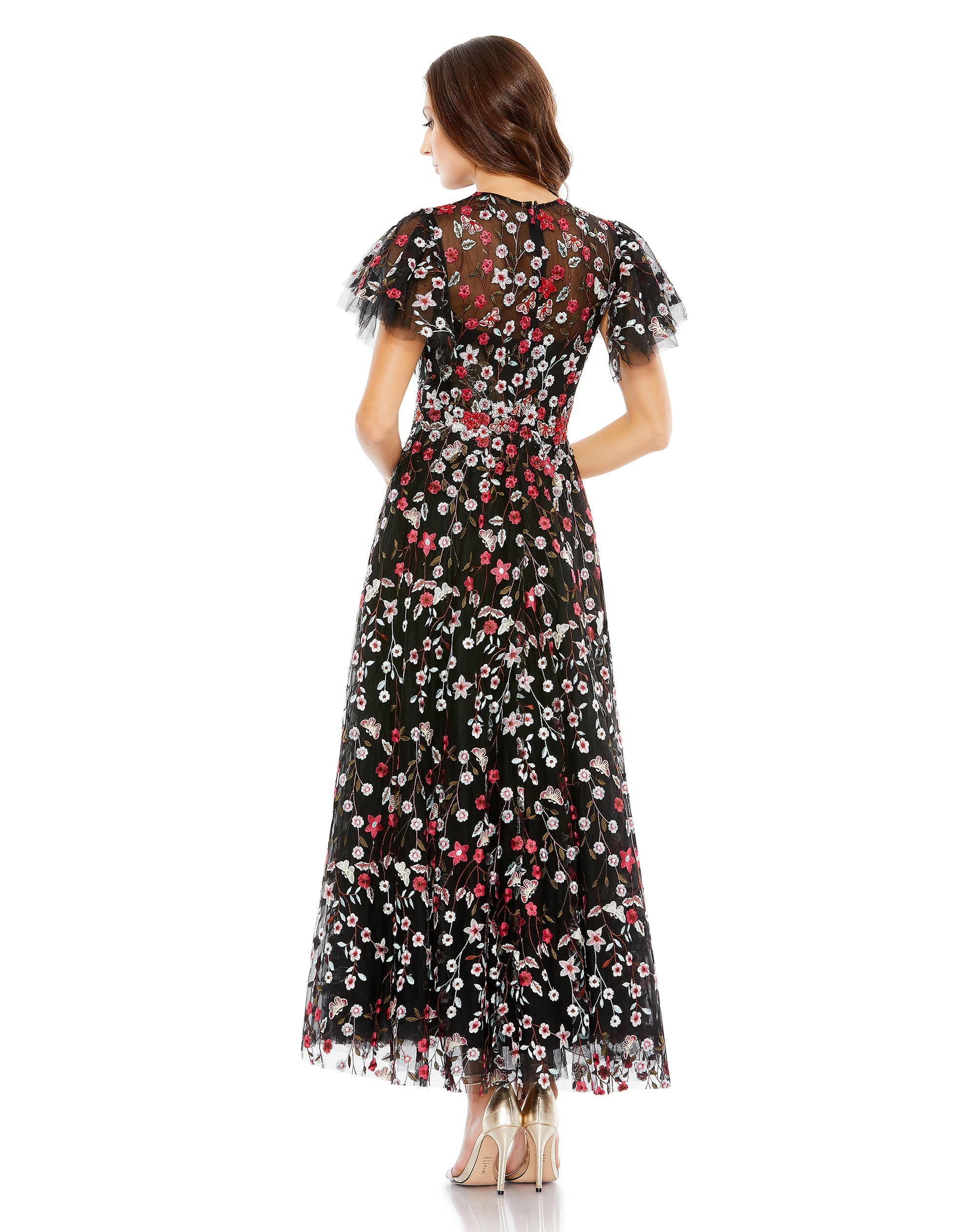 Shop Embellished Butterfly Tea Length A Line Dress Online
