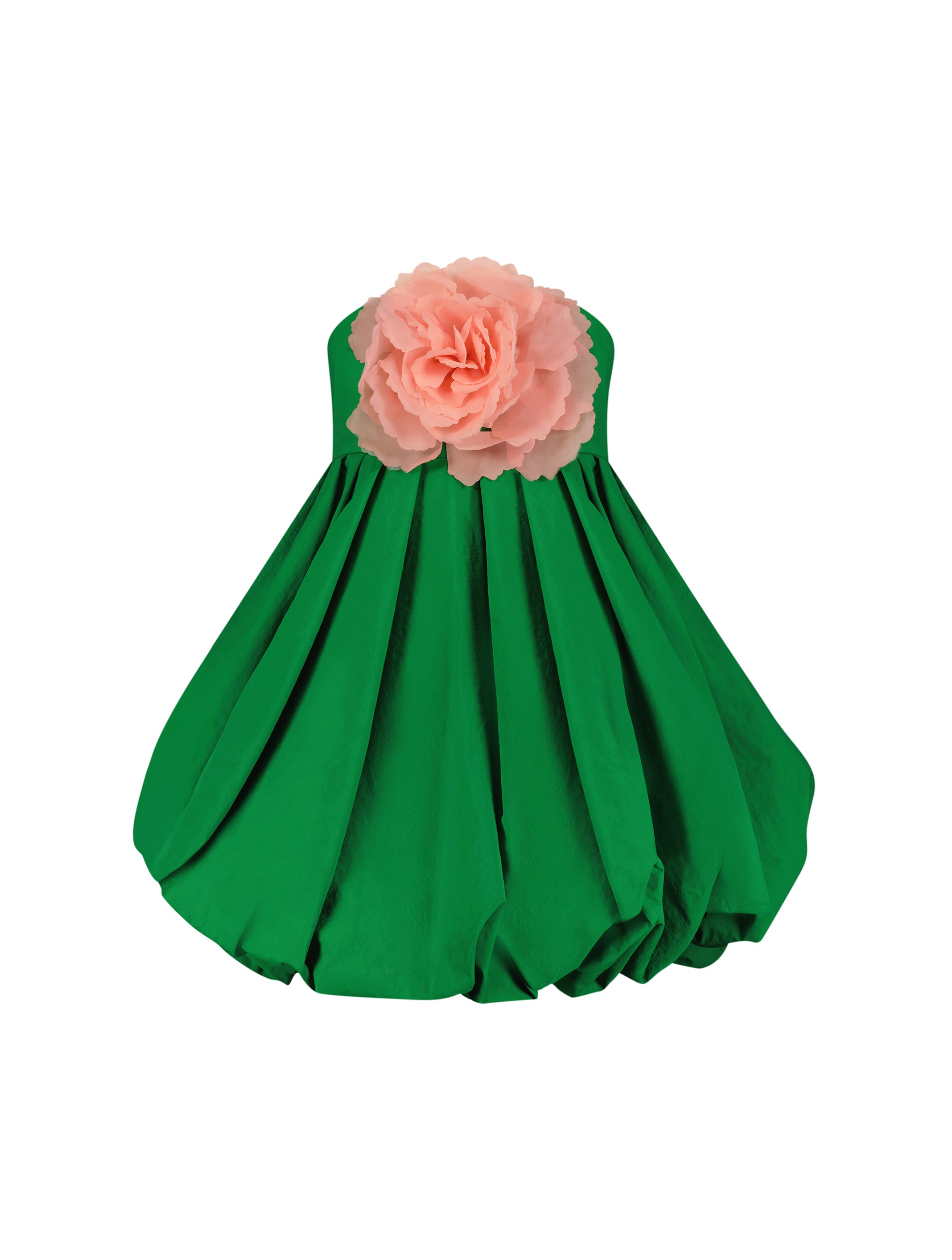 Shop Faille Strapless Mini Dress With Flower Online
