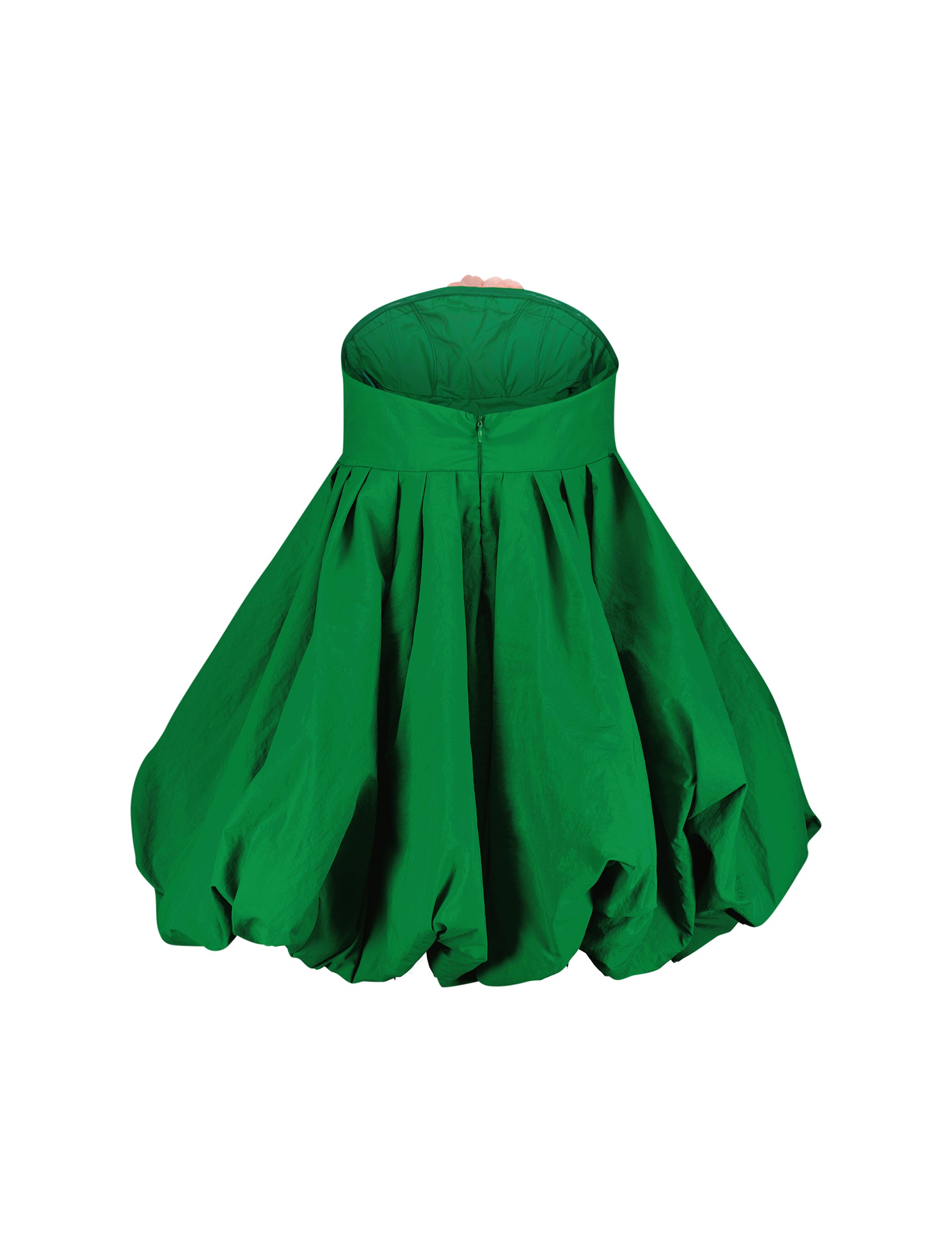 Shop Faille Strapless Mini Dress With Flower Online