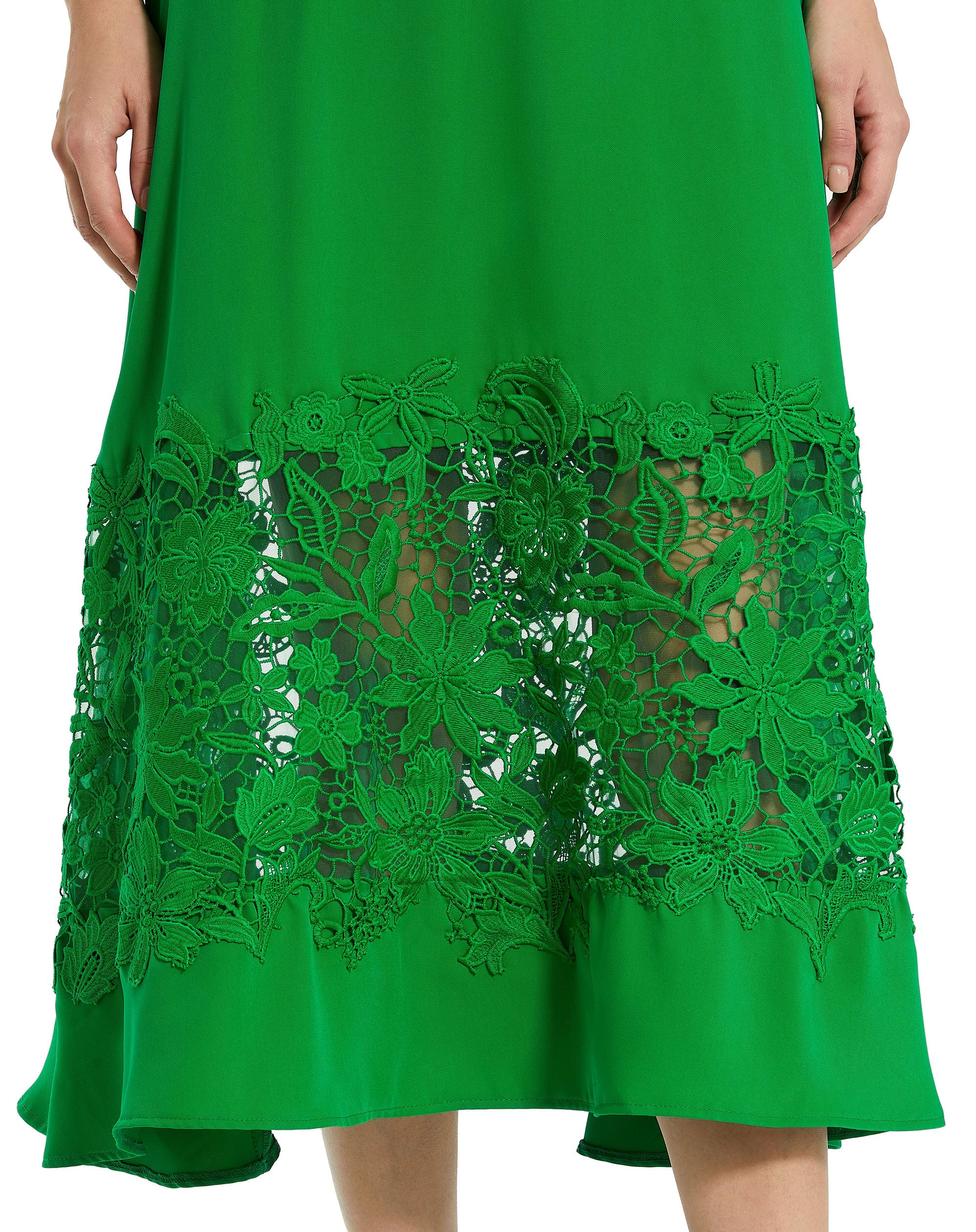 Shop Crepe Boat Neck Midi Dress With Applique Cut Out Online