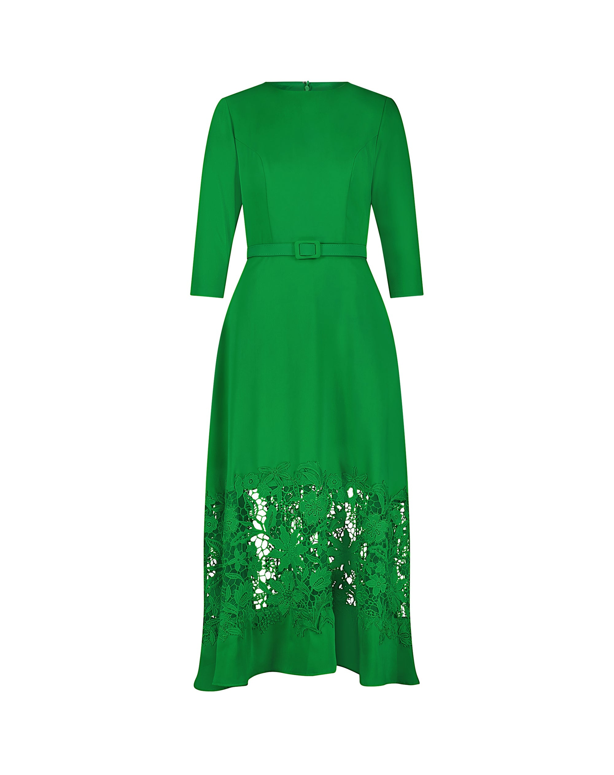 Shop Crepe Boat Neck Midi Dress With Applique Cut Out Online