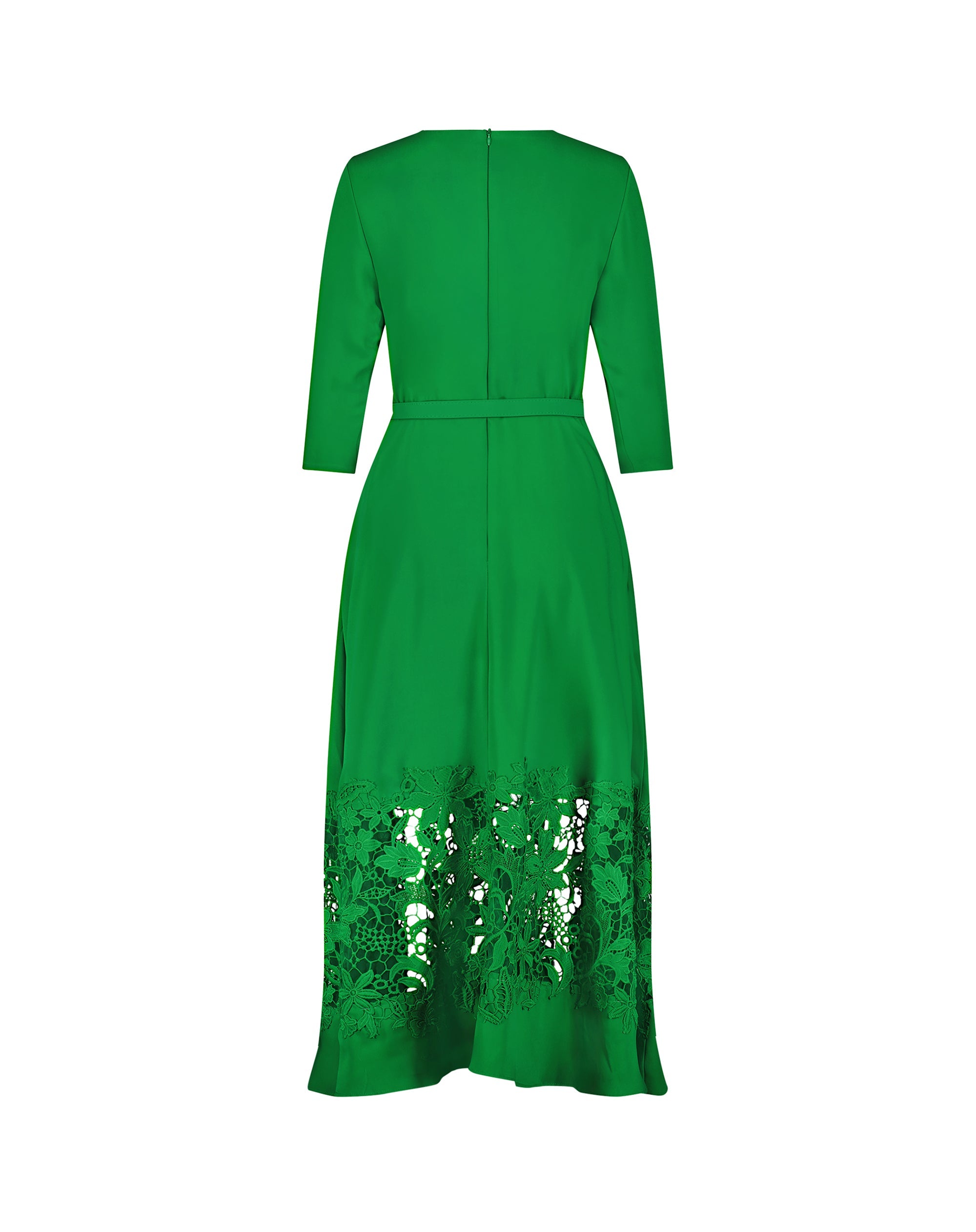 Shop Crepe Boat Neck Midi Dress With Applique Cut Out Online
