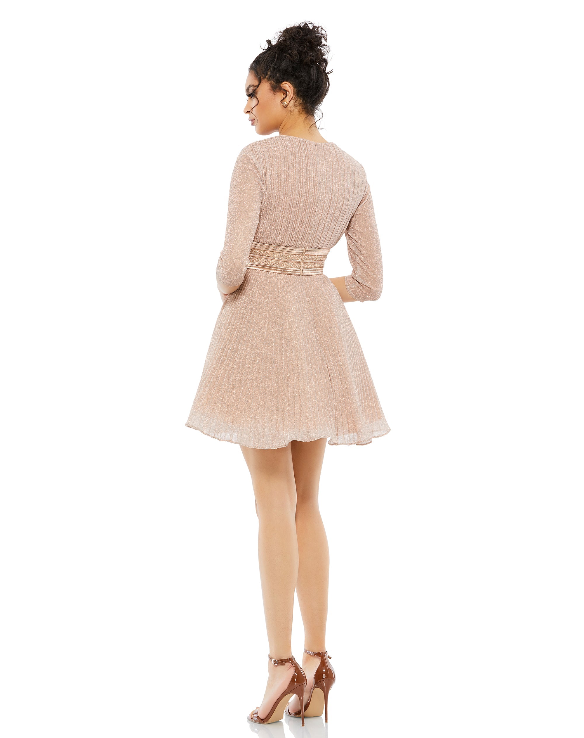 Shop Shimmer Infused Pleated Mini Dress Online