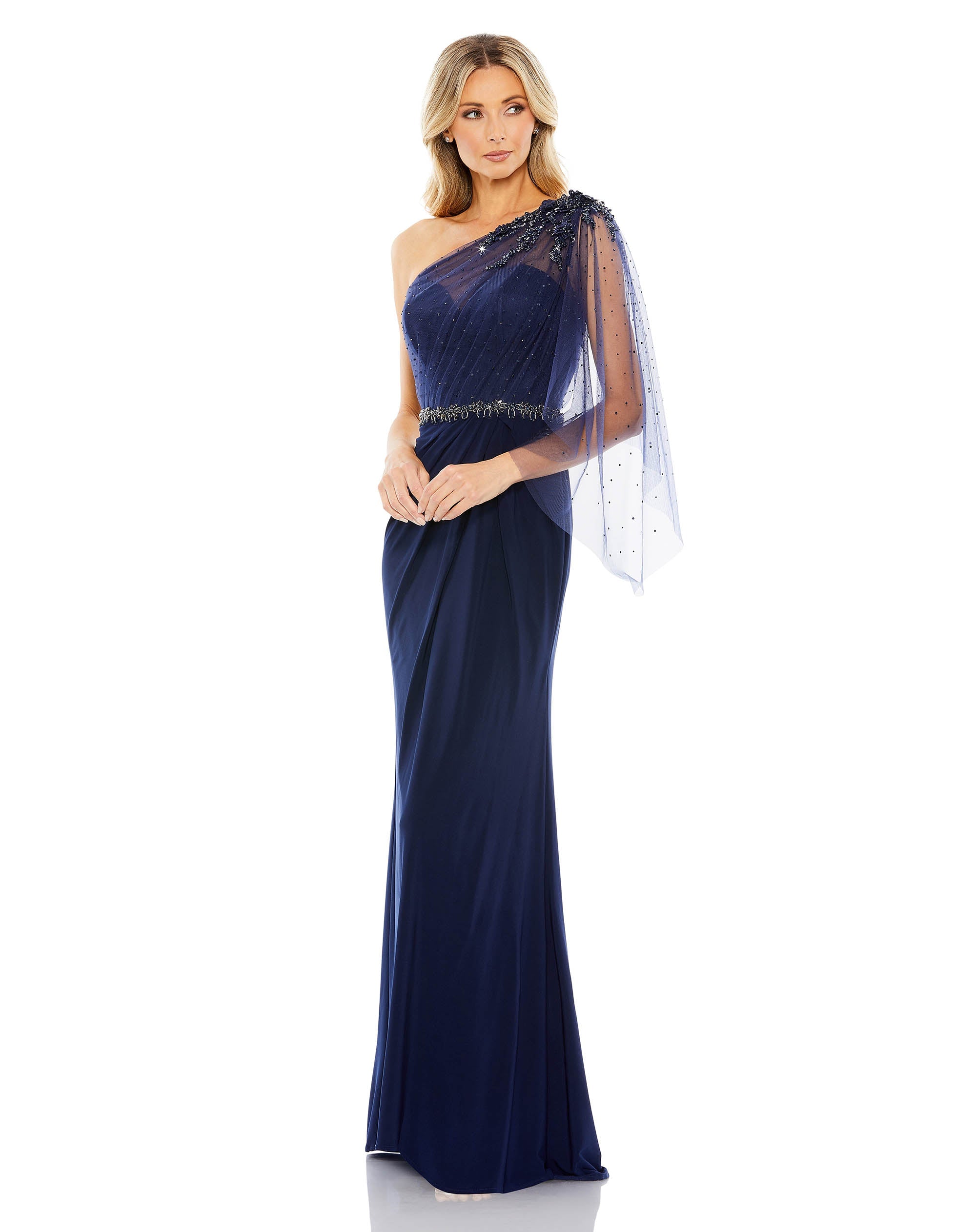 Shop Embellished One Shoulder Draped Gown Online