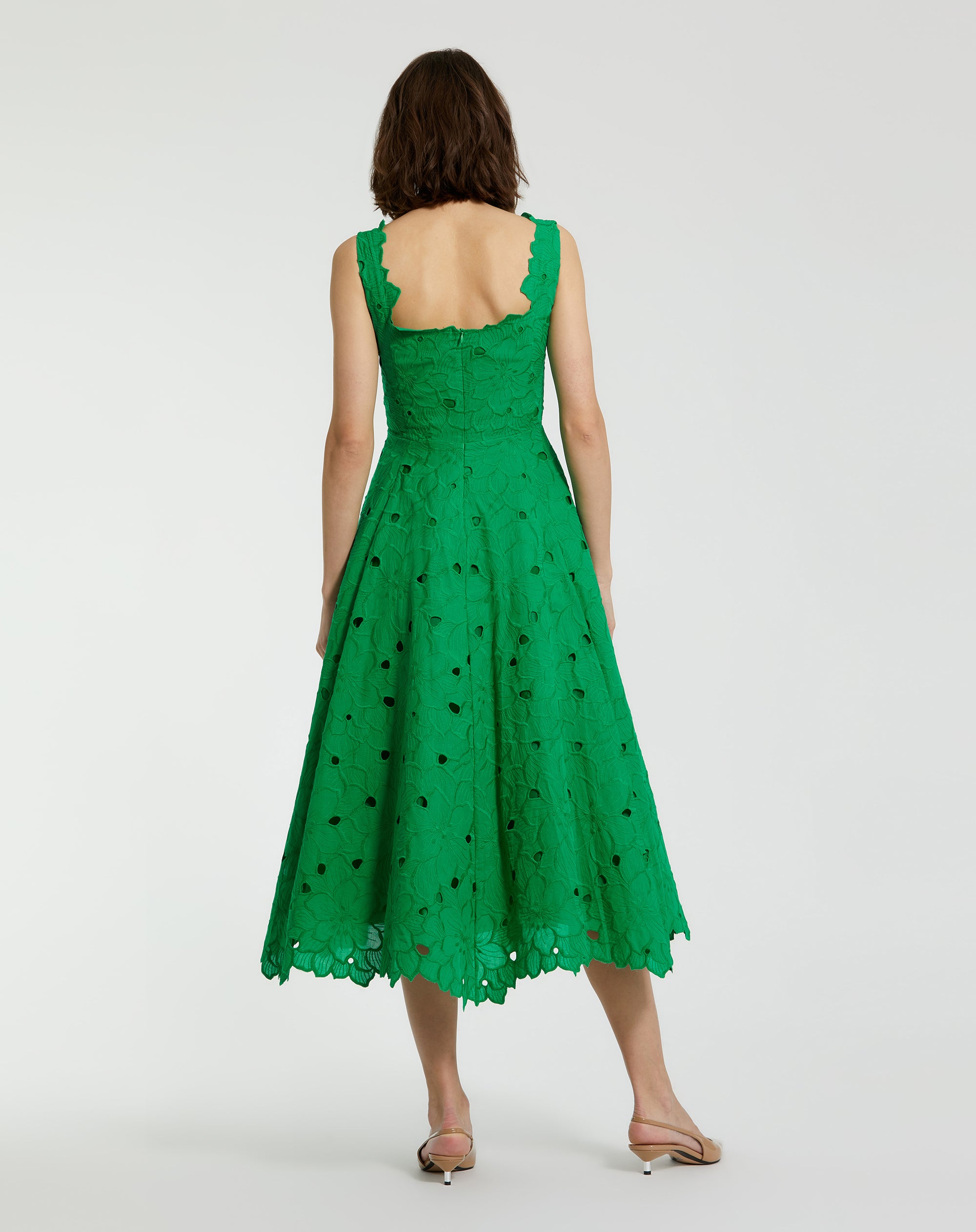 Shop Embroidered Floral A Line Midi Dress Online