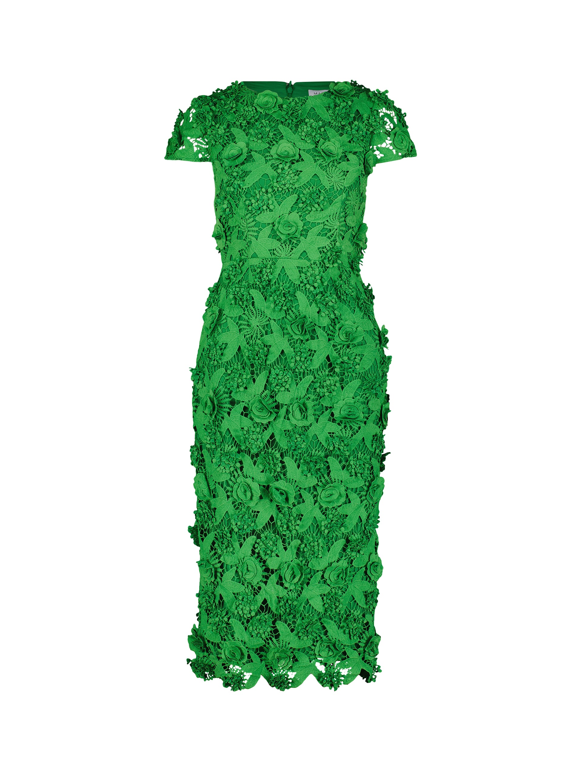 Shop Floral Lace Fitted Short Sleeve Midi Dress Online