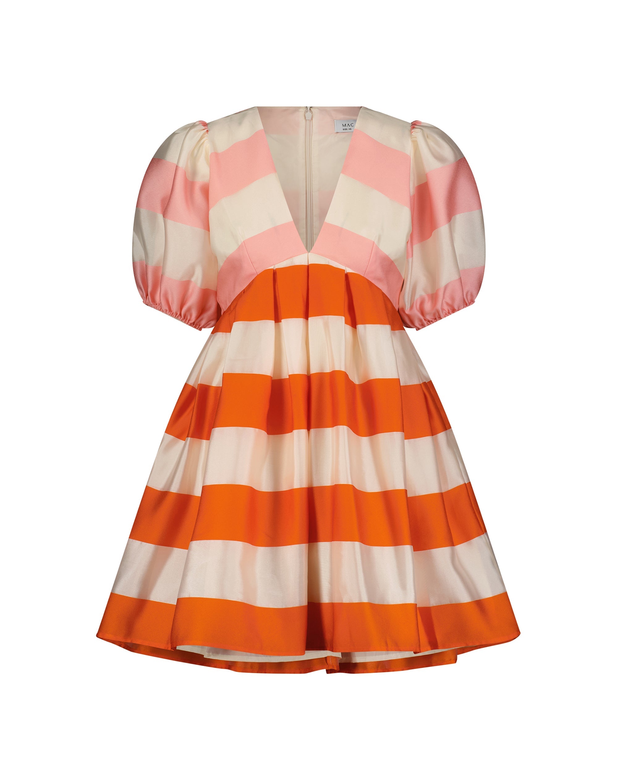 Shop Organza Striped Balloon Sleeve Mini Dress Online