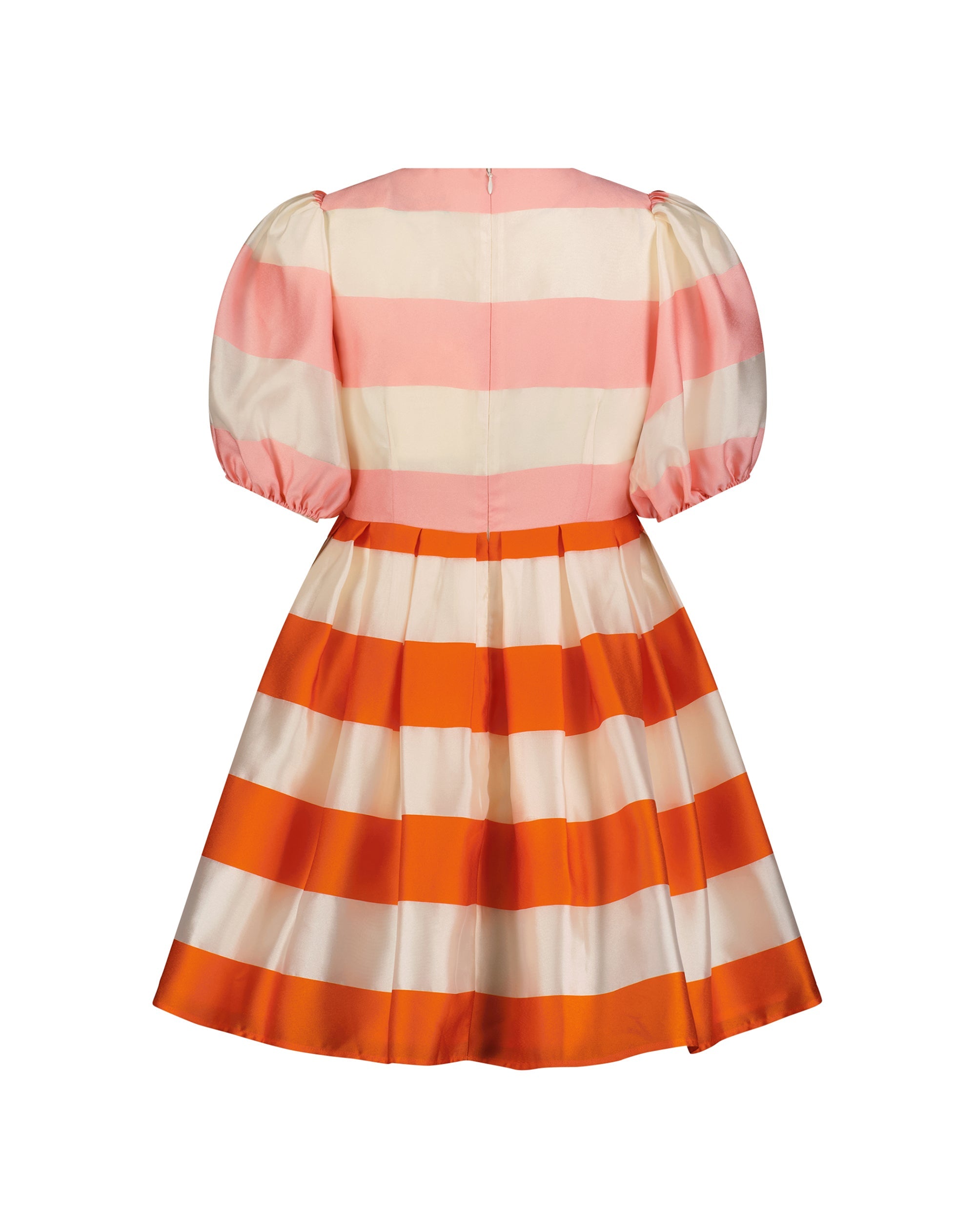 Shop Organza Striped Balloon Sleeve Mini Dress Online