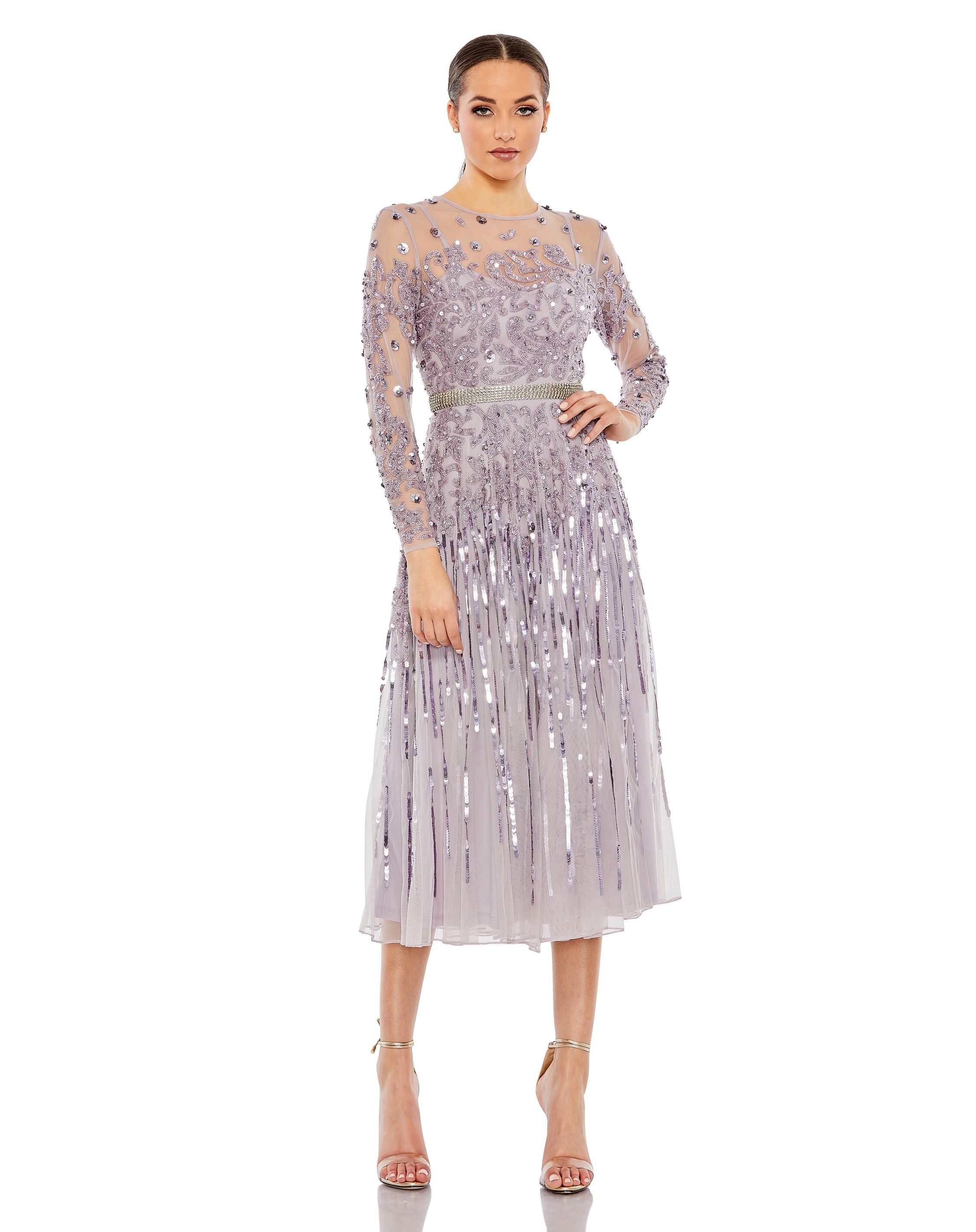 Shop Long Sleeve Tea Length Dress Online