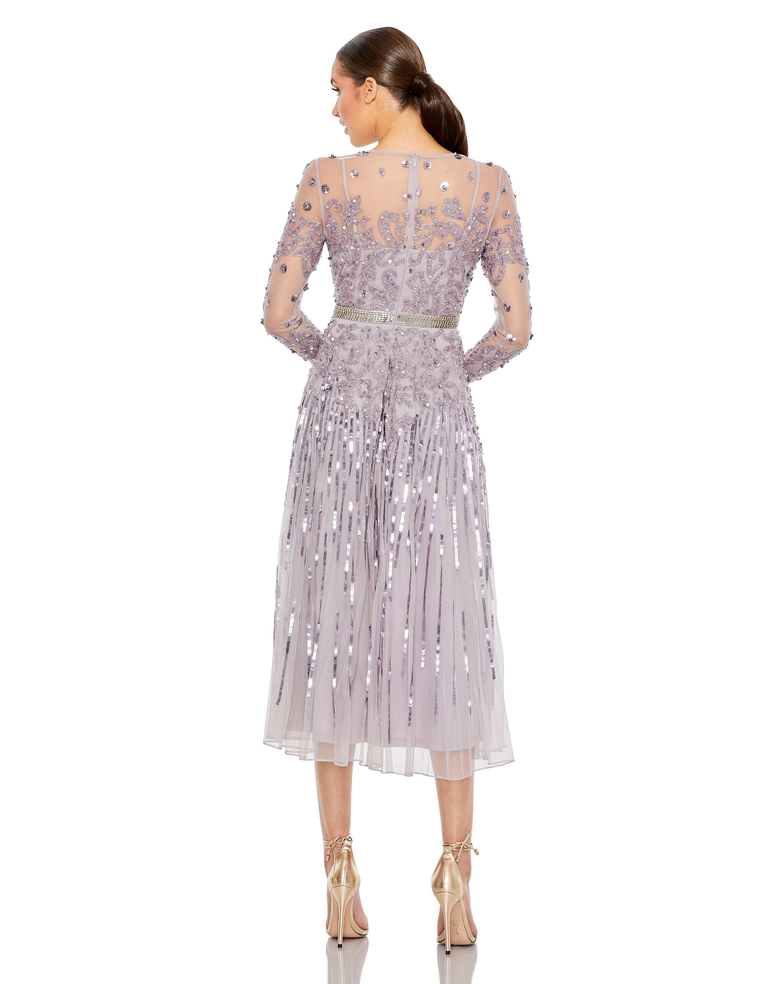 Shop Long Sleeve Tea Length Dress Online