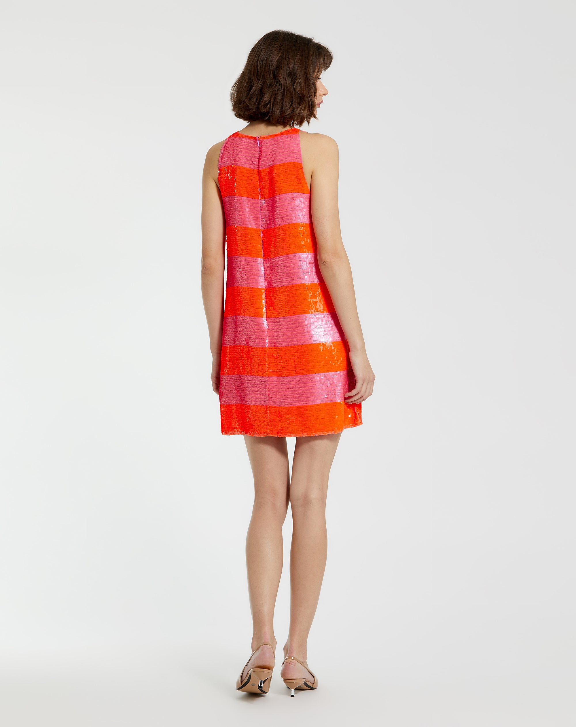 Shop Georgette Striped Sleeveless Mini Dress Online