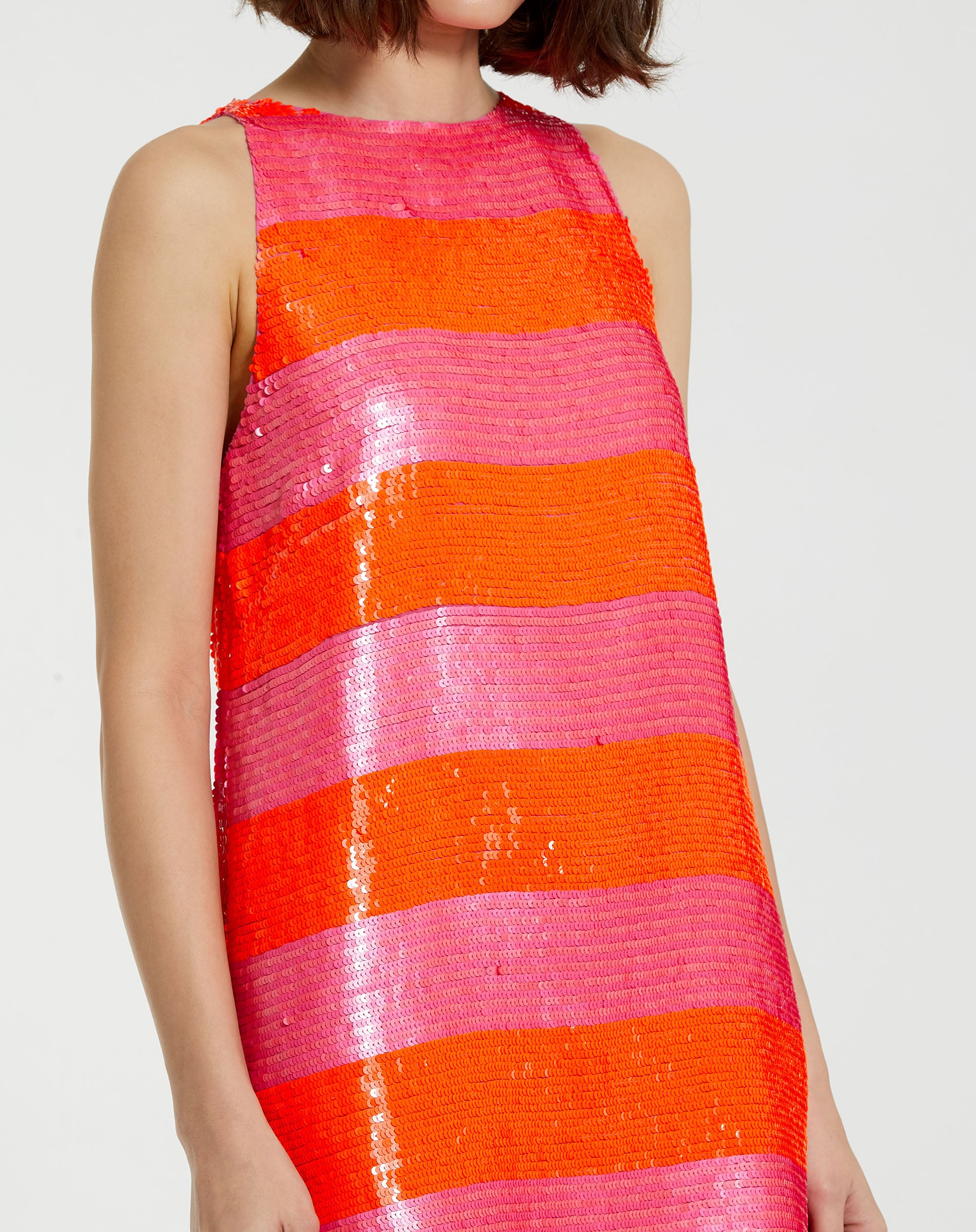 Shop Georgette Striped Sleeveless Mini Dress Online