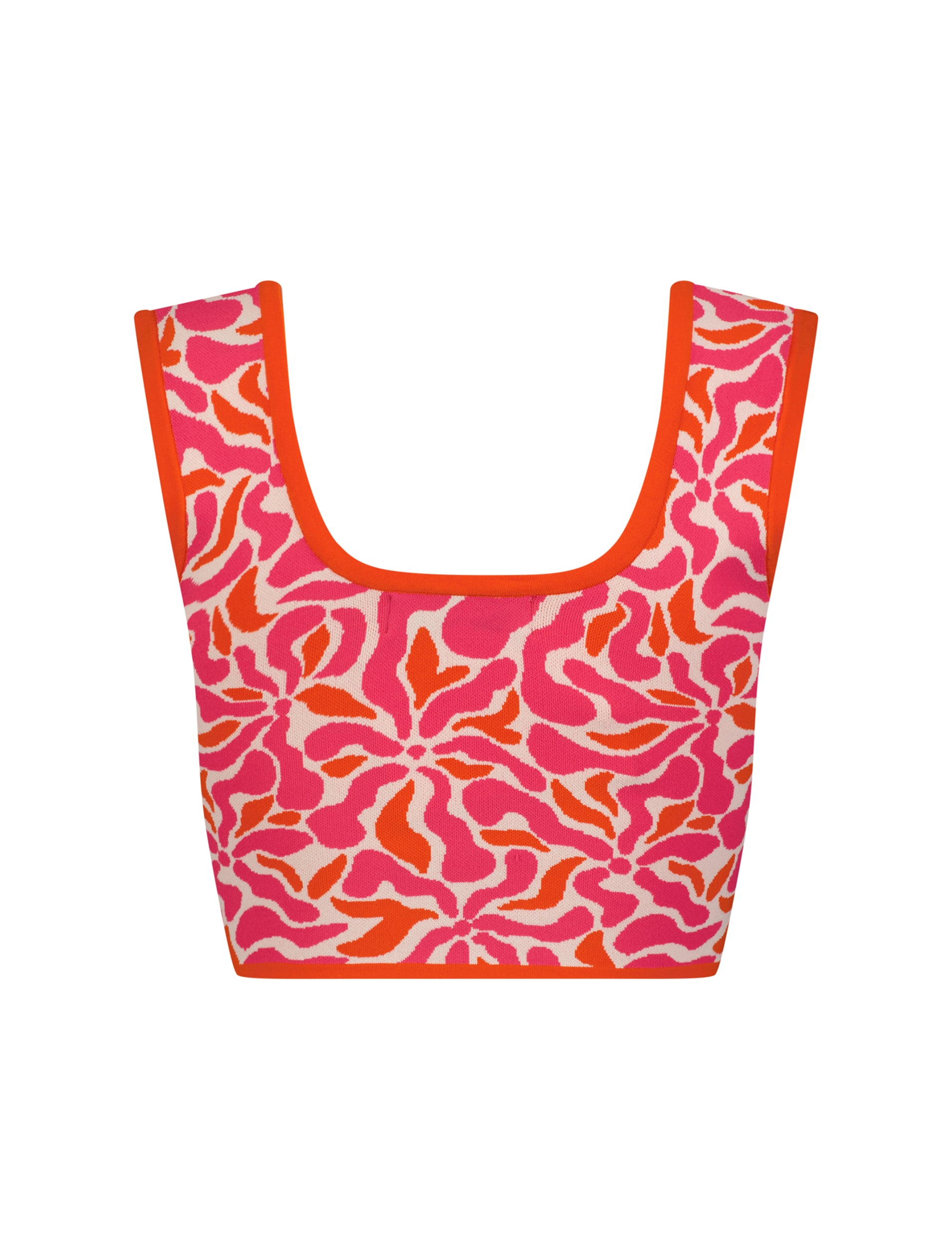 Shop Sleeveless Floral Knit Cropped Tank Top Online