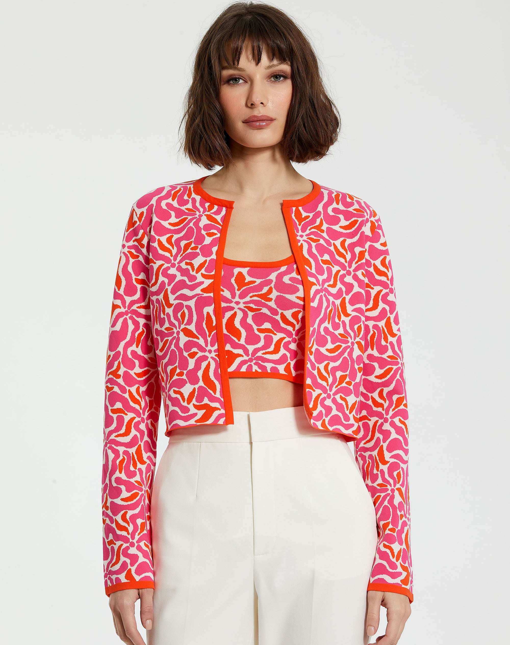 Shop Long Sleeve Floral Knit Cardigan Online