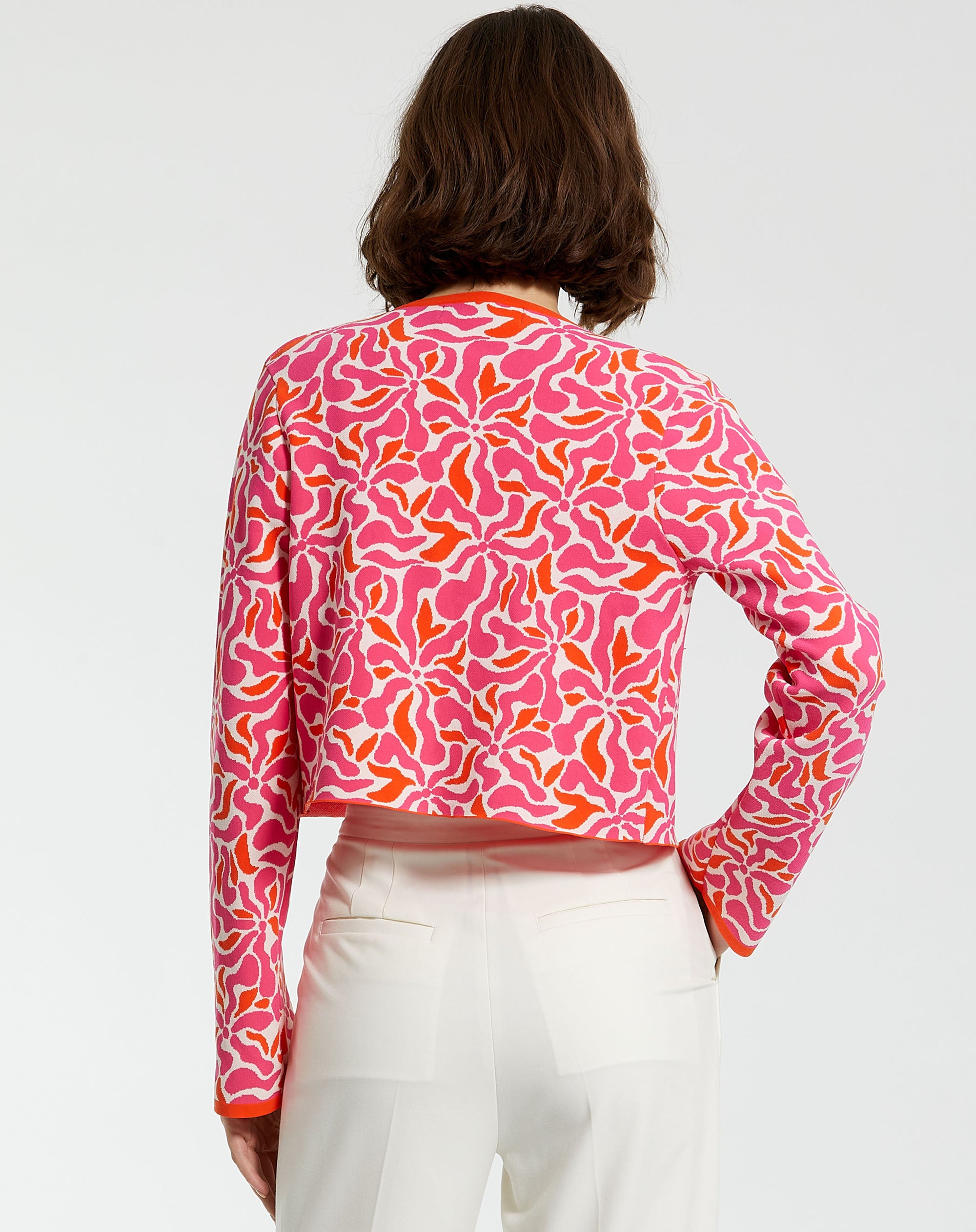 Shop Long Sleeve Floral Knit Cardigan Online