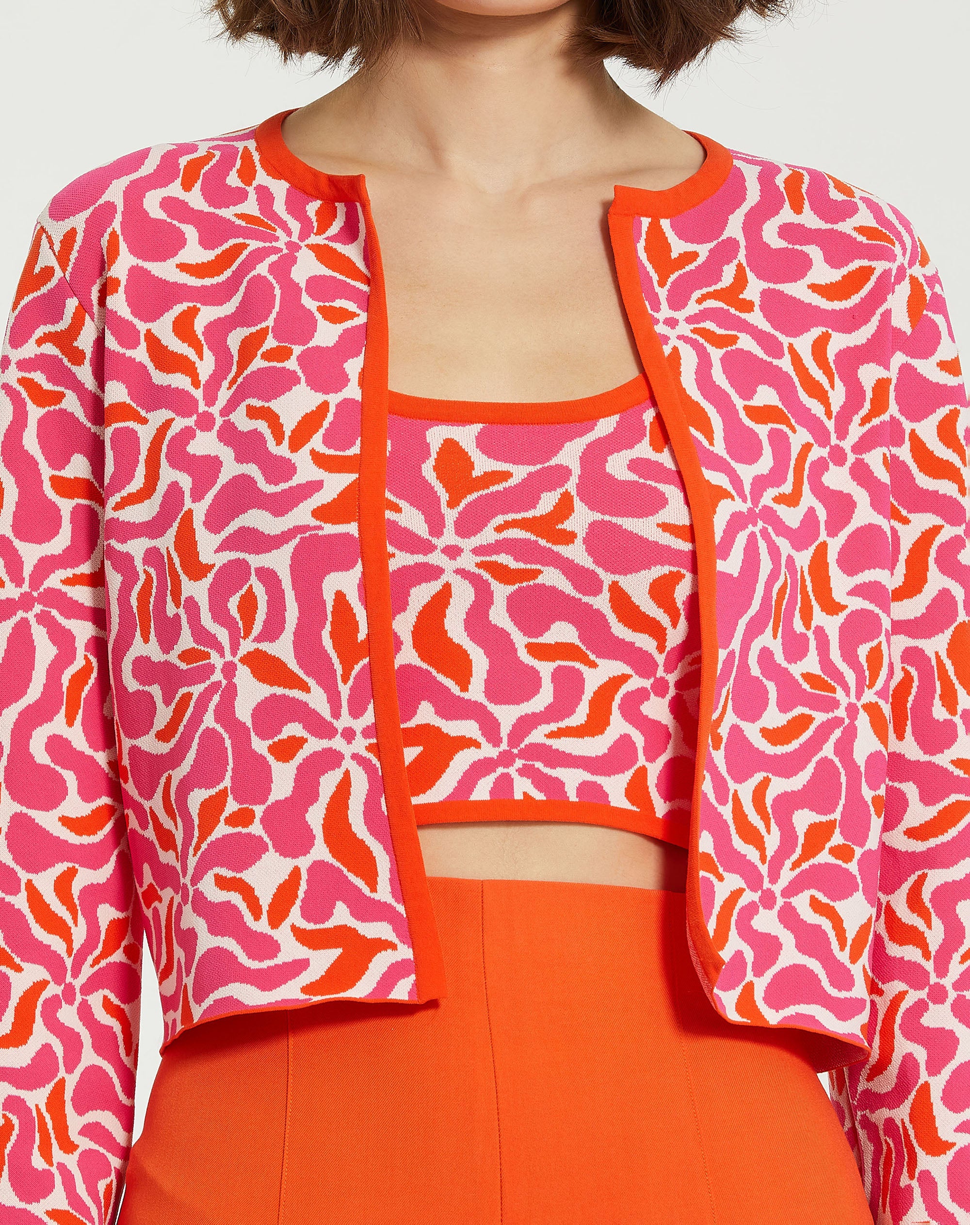 Shop Long Sleeve Floral Knit Cardigan Online