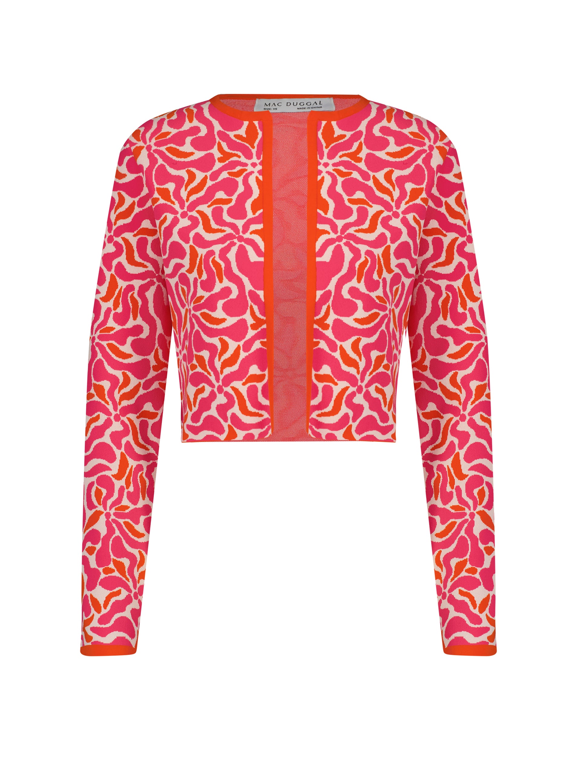 Shop Long Sleeve Floral Knit Cardigan Online