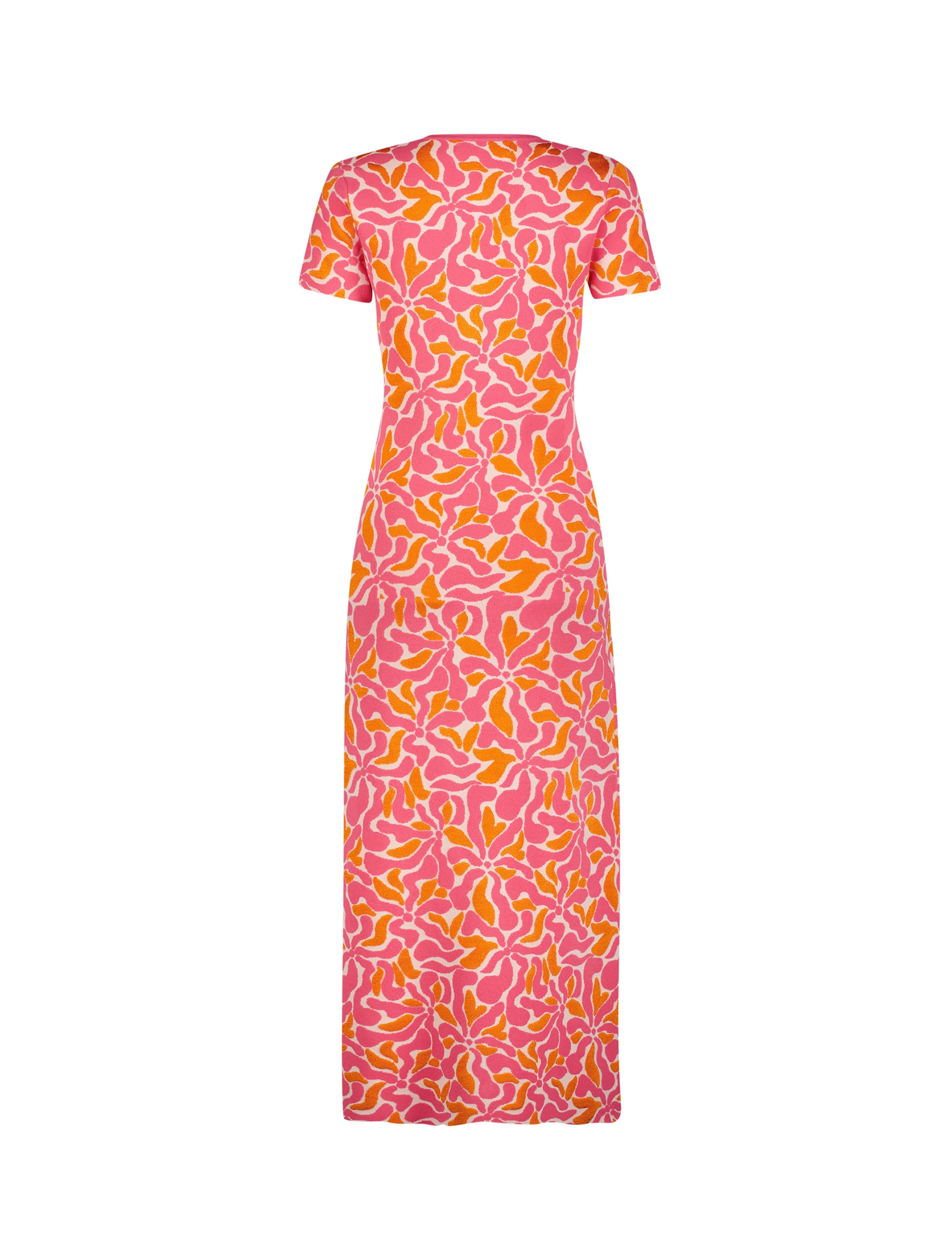 Shop Short Sleeve Scoop Neck Floral Knit Maxi Dress Online