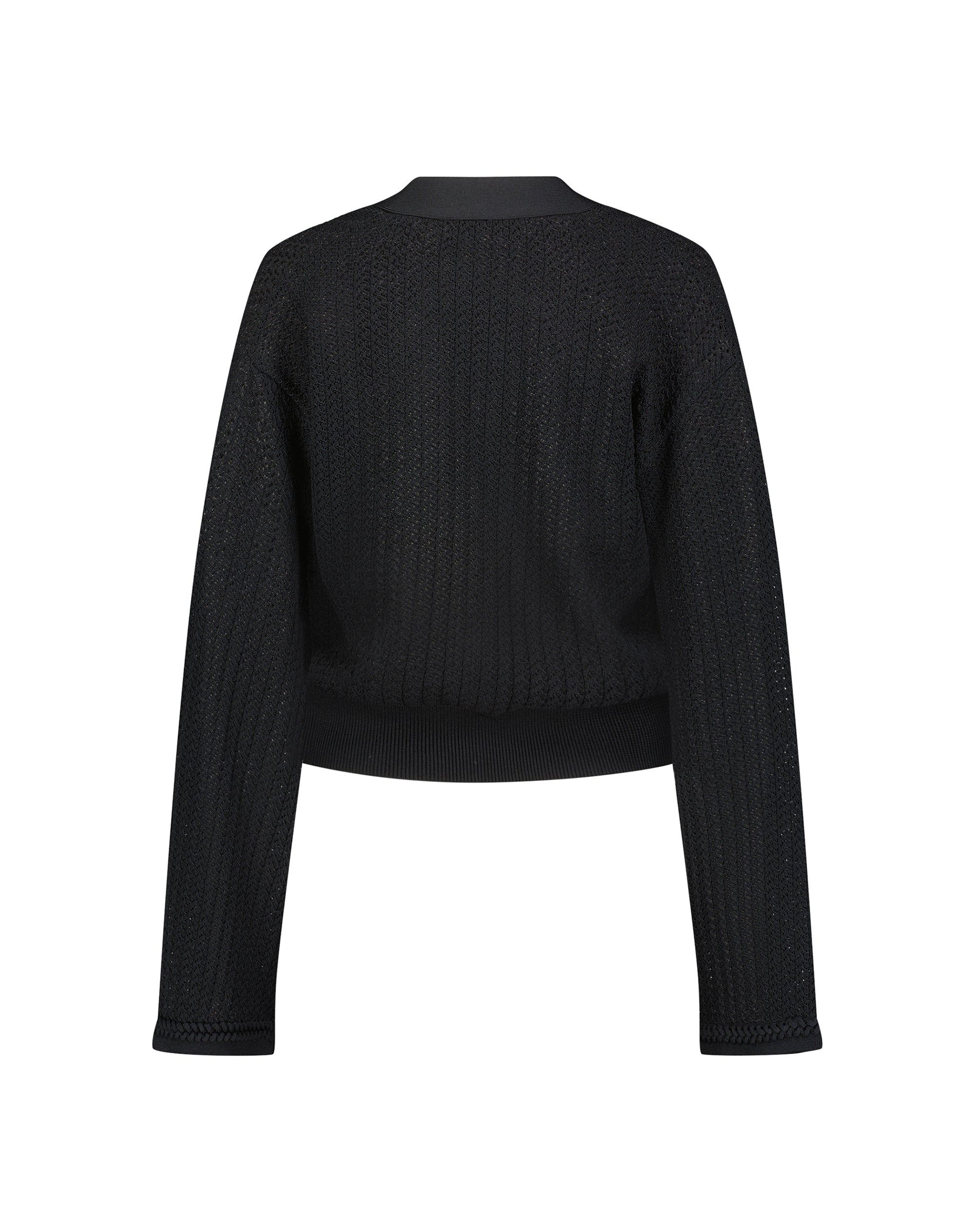 Shop Crochet Knit Flare Long Sleeve Gold Button Cropped Cardigan Online