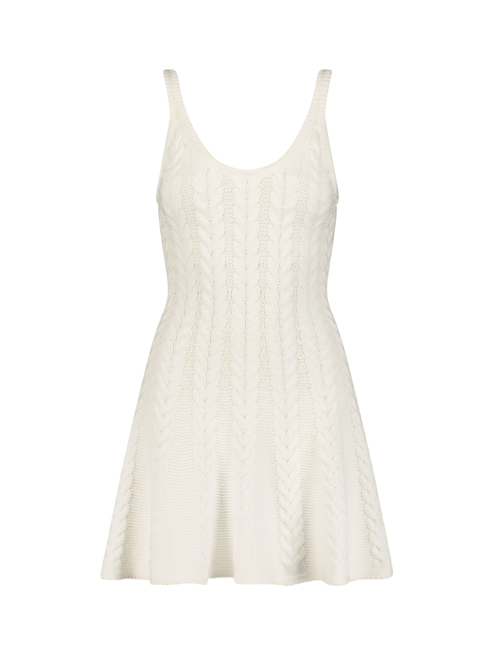Shop Chunky Knit Thin Strap Flare Mini Dress Online