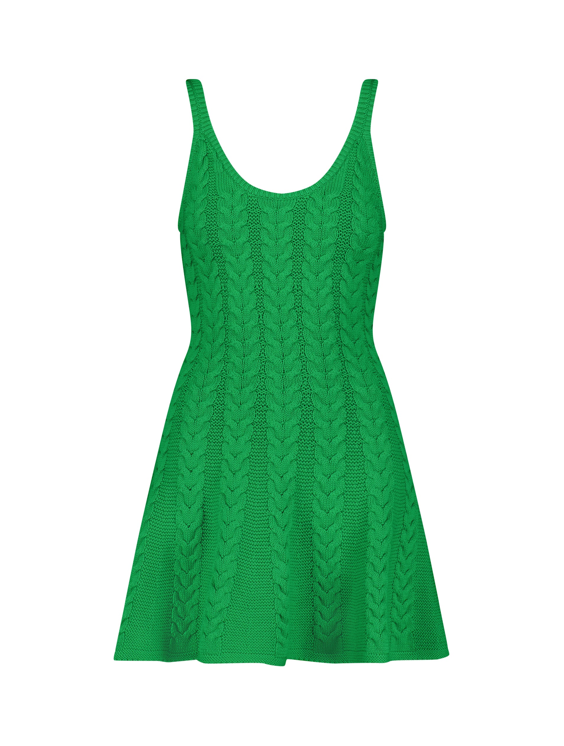 Shop Chunky Knit Thin Strap Flare Mini Dress Online