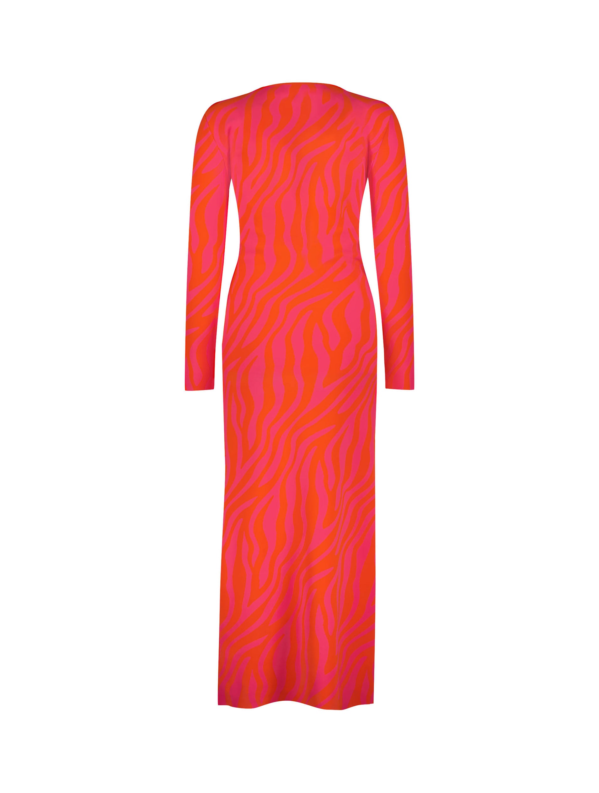 Shop Fitted Long Sleeve Zebra Print Knit Maxi Dress Online