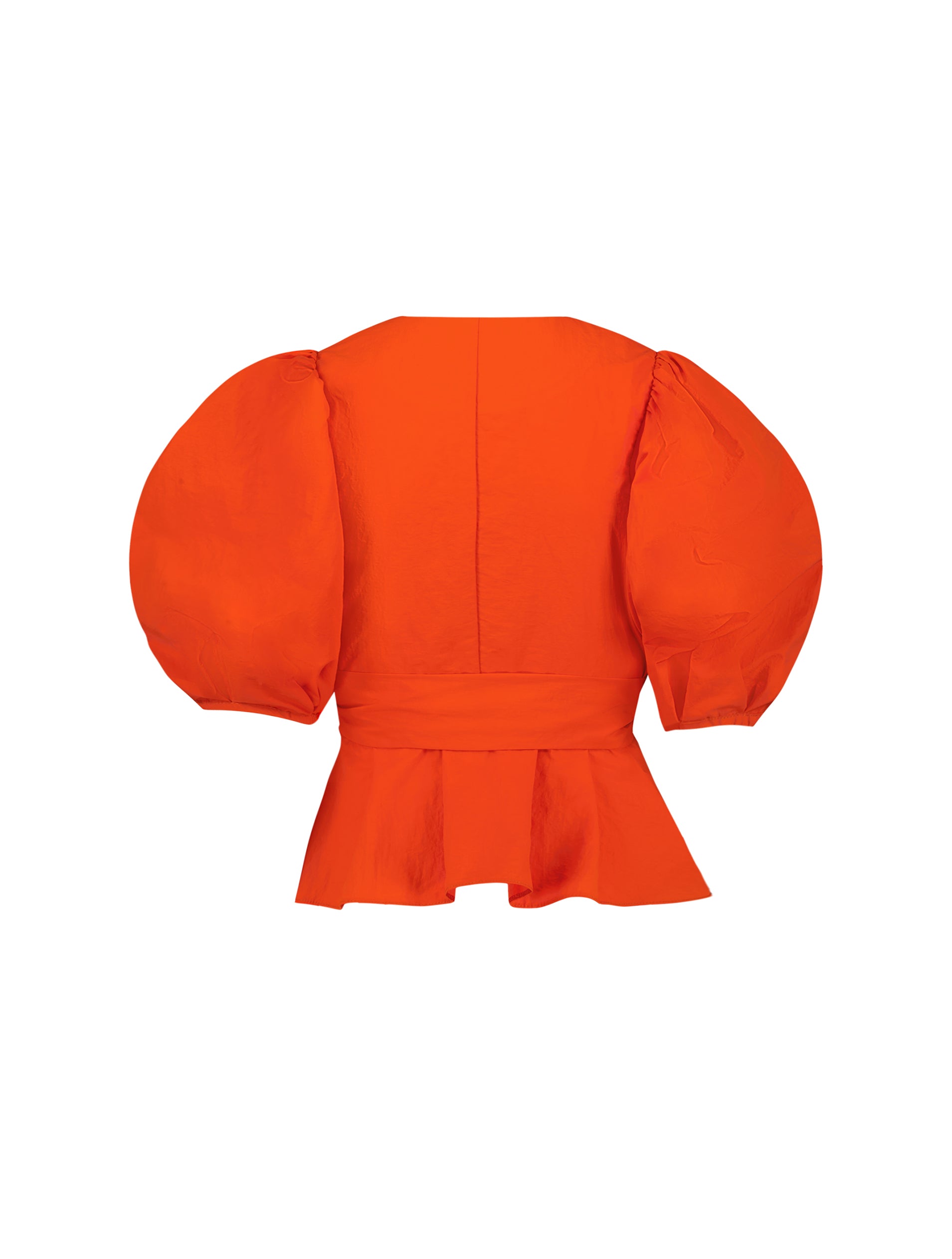 Shop Faille Balloon Sleeve Wrap Over Blouse Online