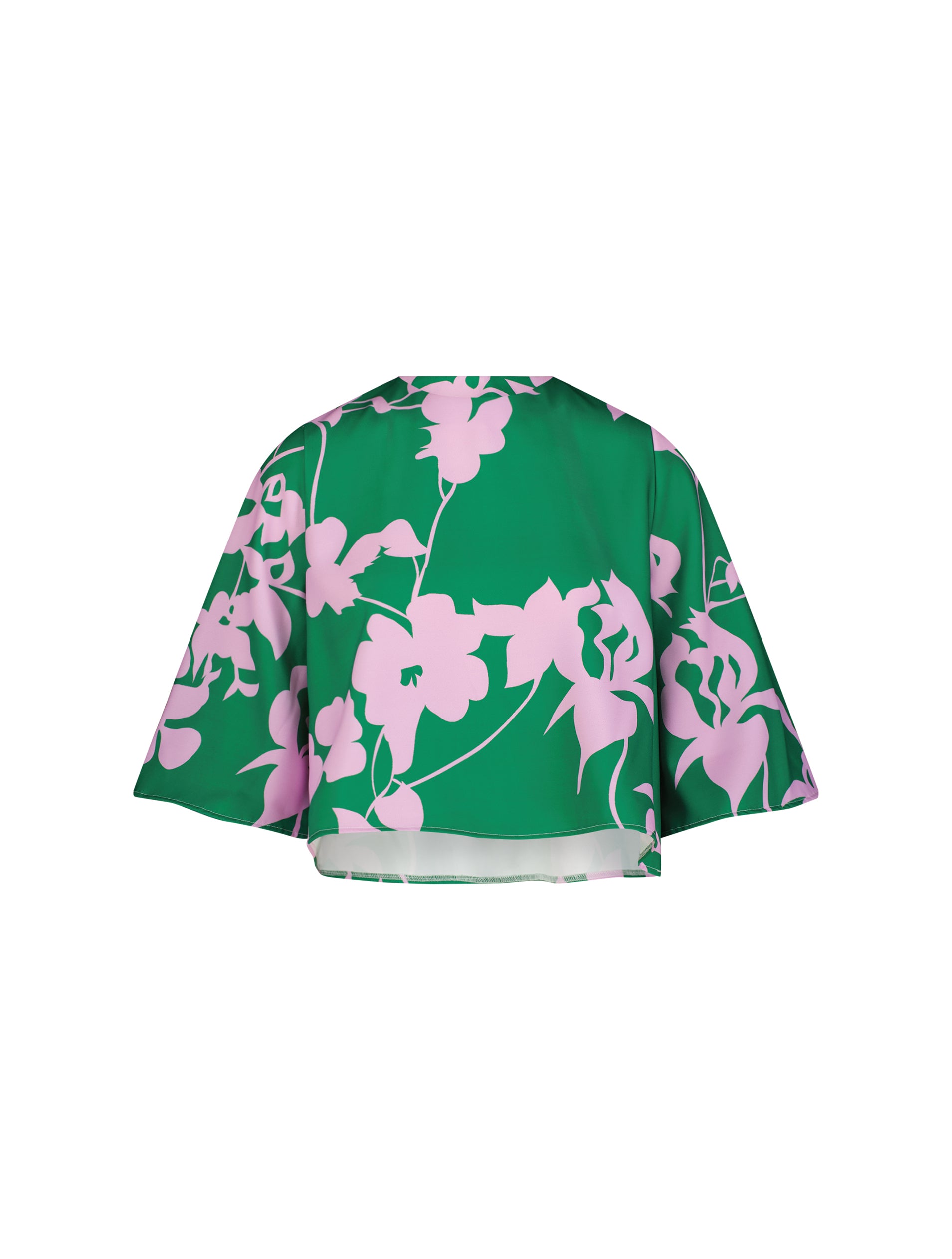 Shop Printed Crepe 3/4 Bell Sleeve High Neck Top Online
