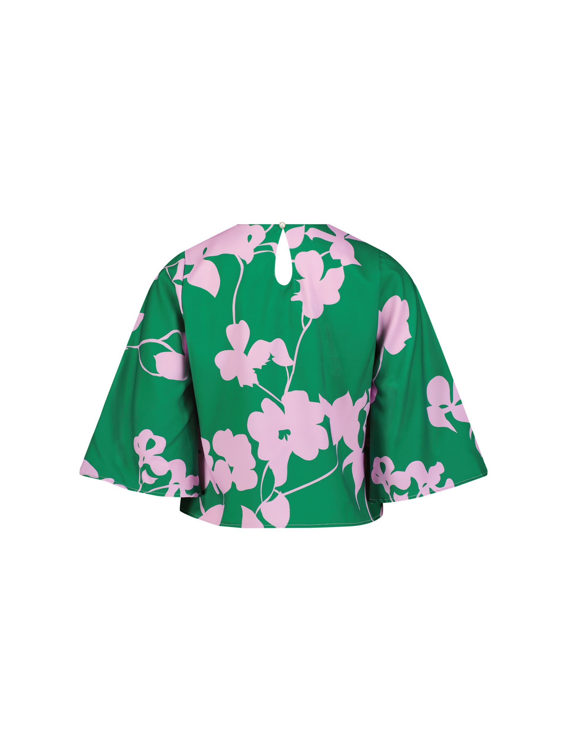Shop Printed Crepe 3/4 Bell Sleeve High Neck Top Online
