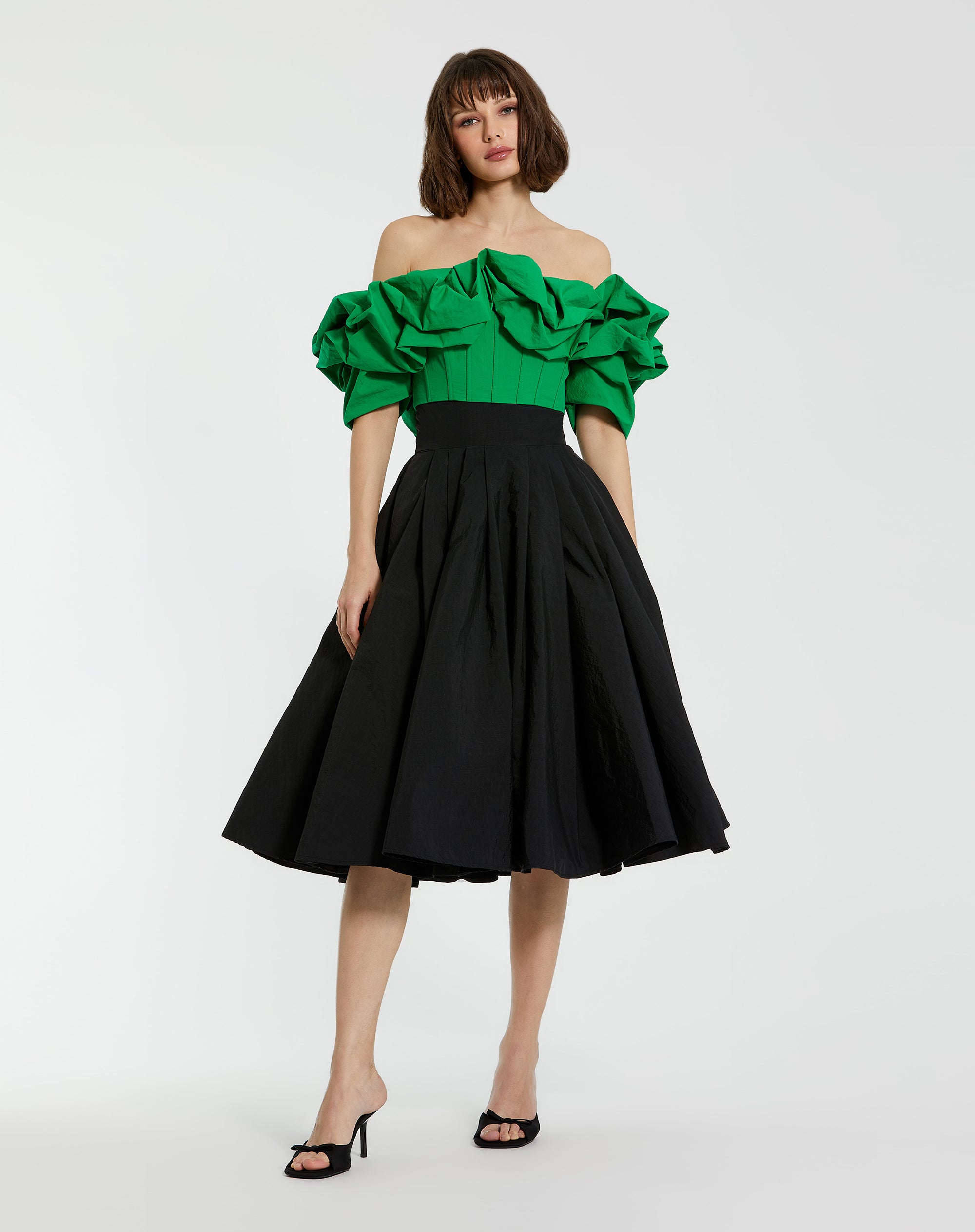 Faille High Waisted Midi Skirt