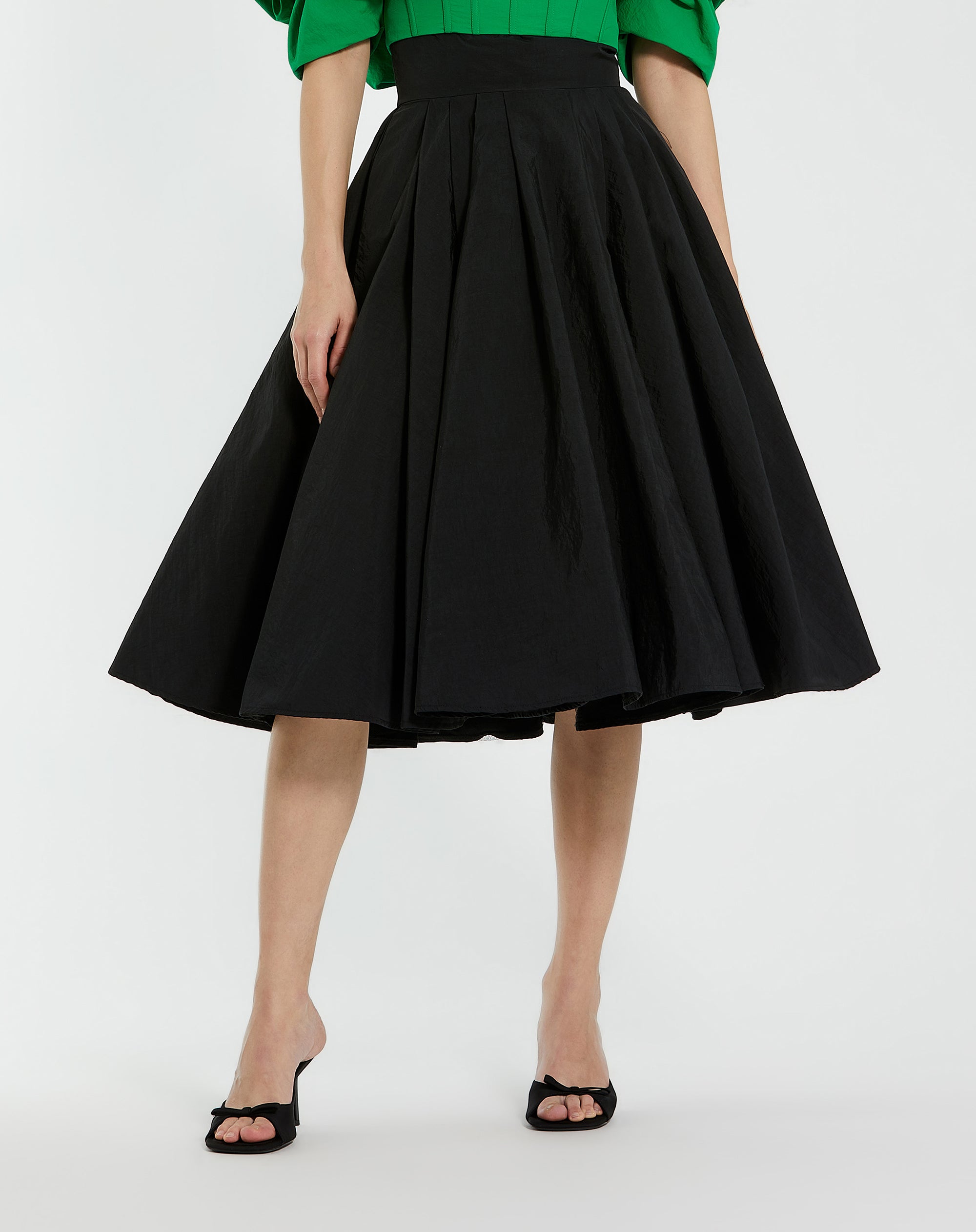Faille High Waisted Midi Skirt