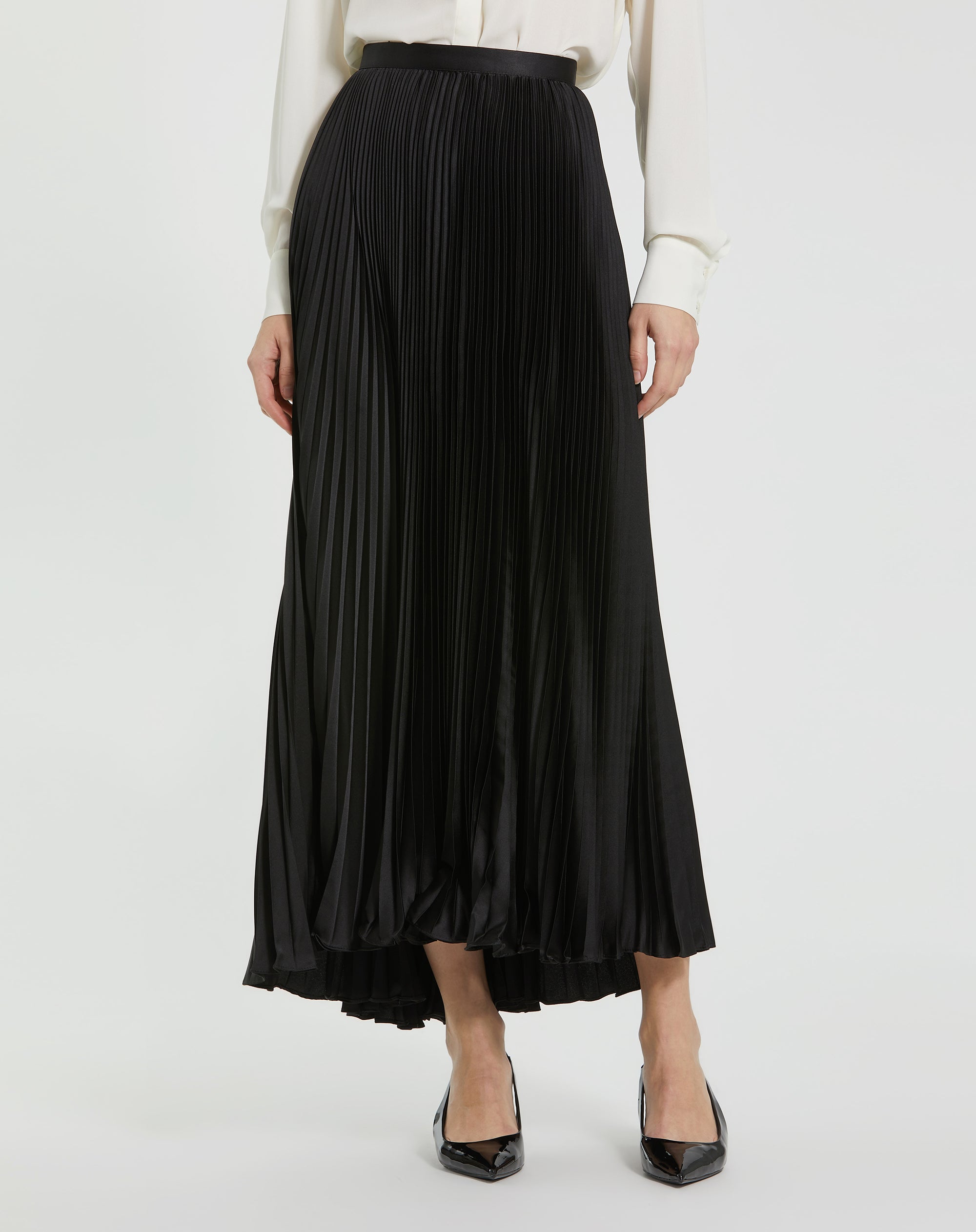 Shop Satin Pleated Skirt Online