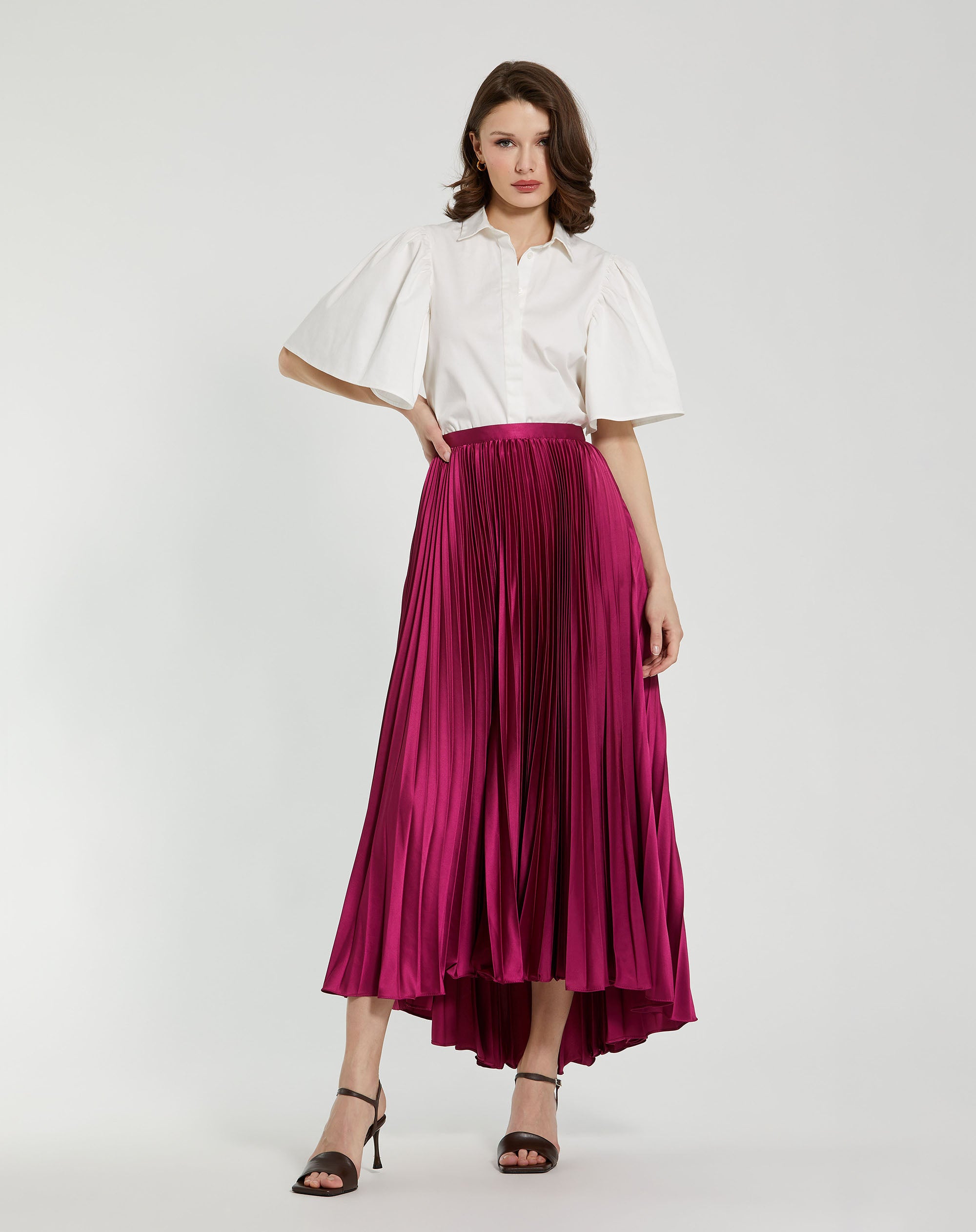 Shop Satin Pleated Skirt Online