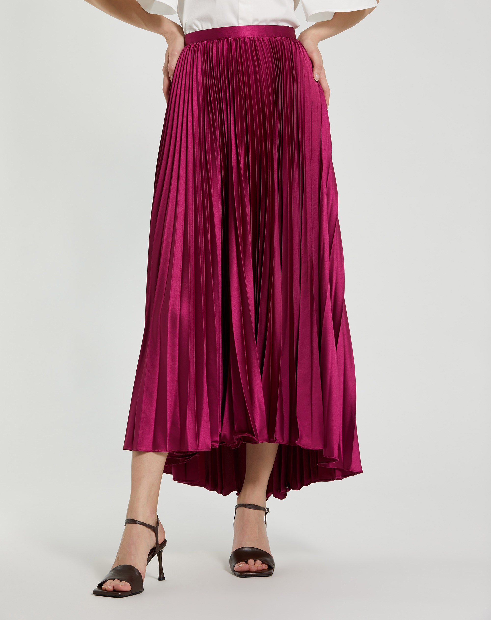 Shop Satin Pleated Skirt Online