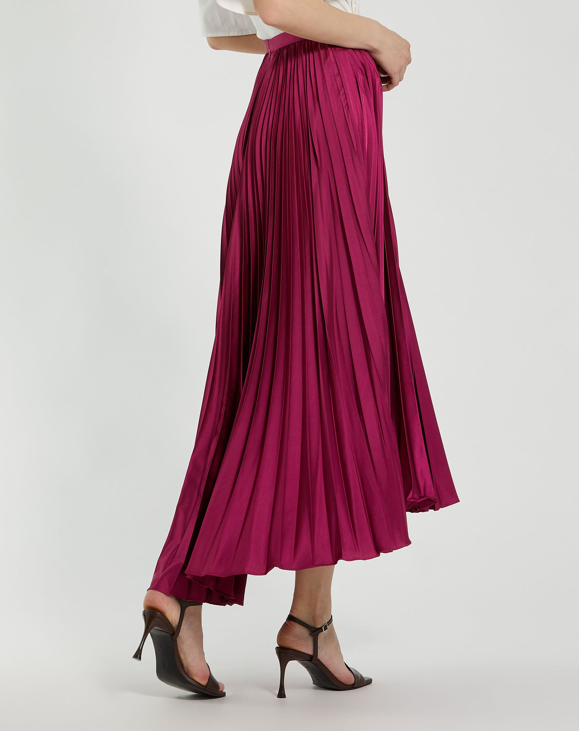 Shop Satin Pleated Skirt Online