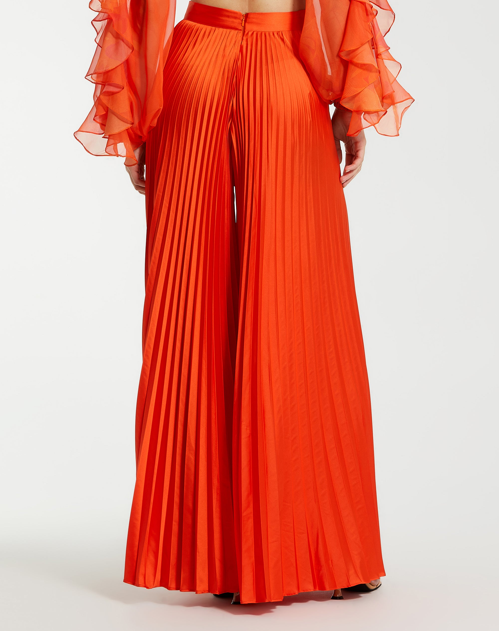 Shop Pleated Charmeuse Wide Leg Pants Online