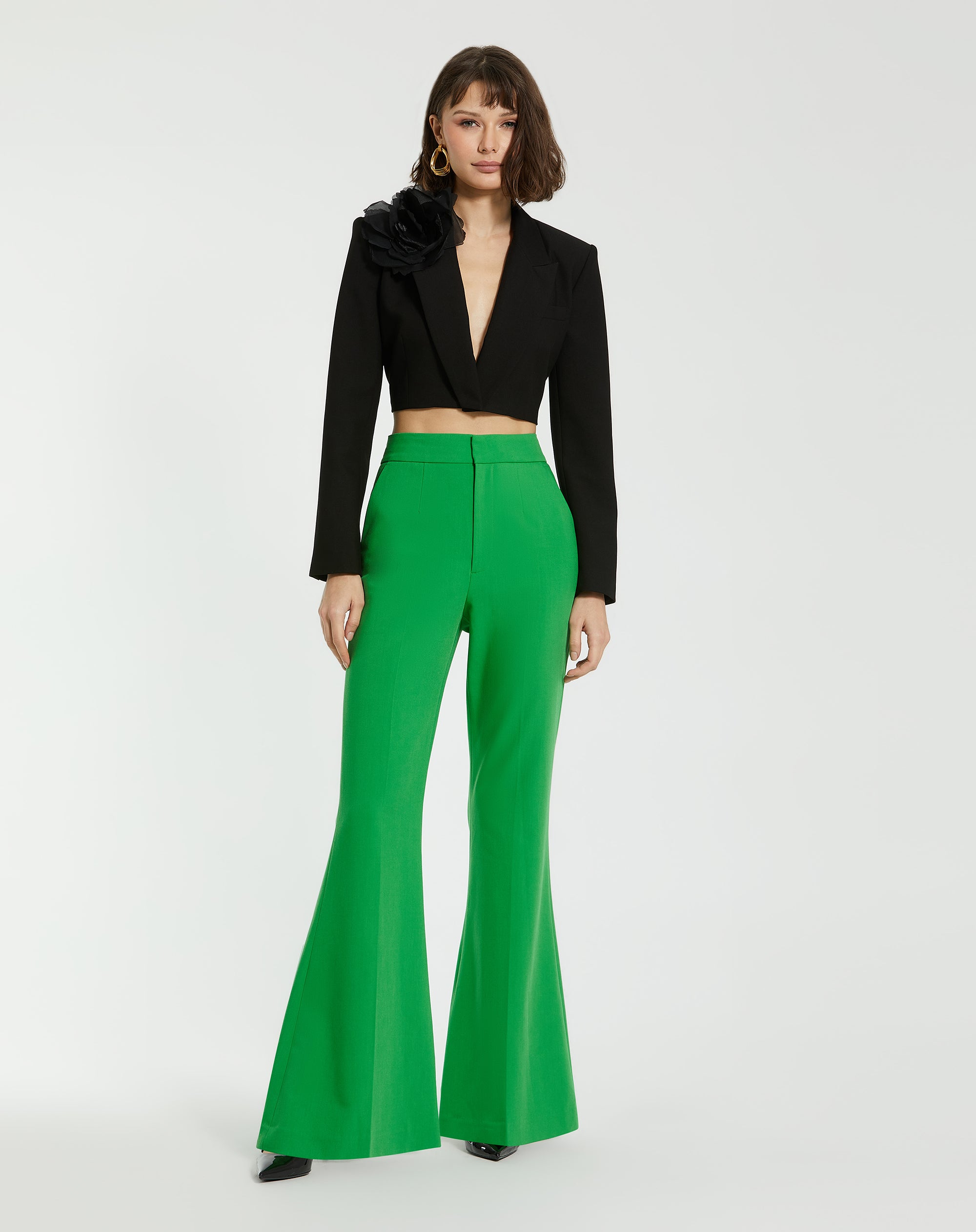 Shop Classic Crepe Flared Trouser Pant Online