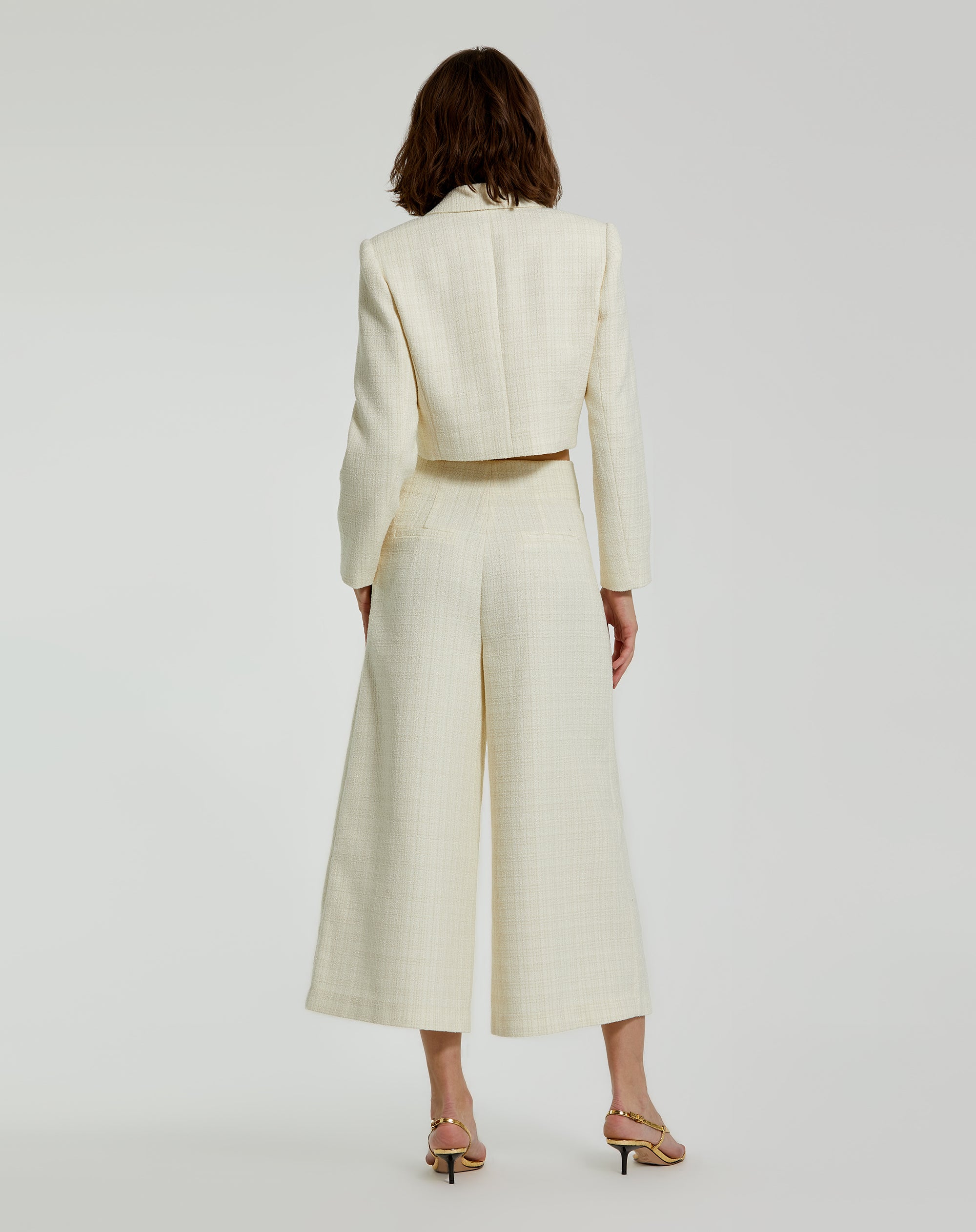 Shop Tweed High Waisted Wide Leg Trouser Online