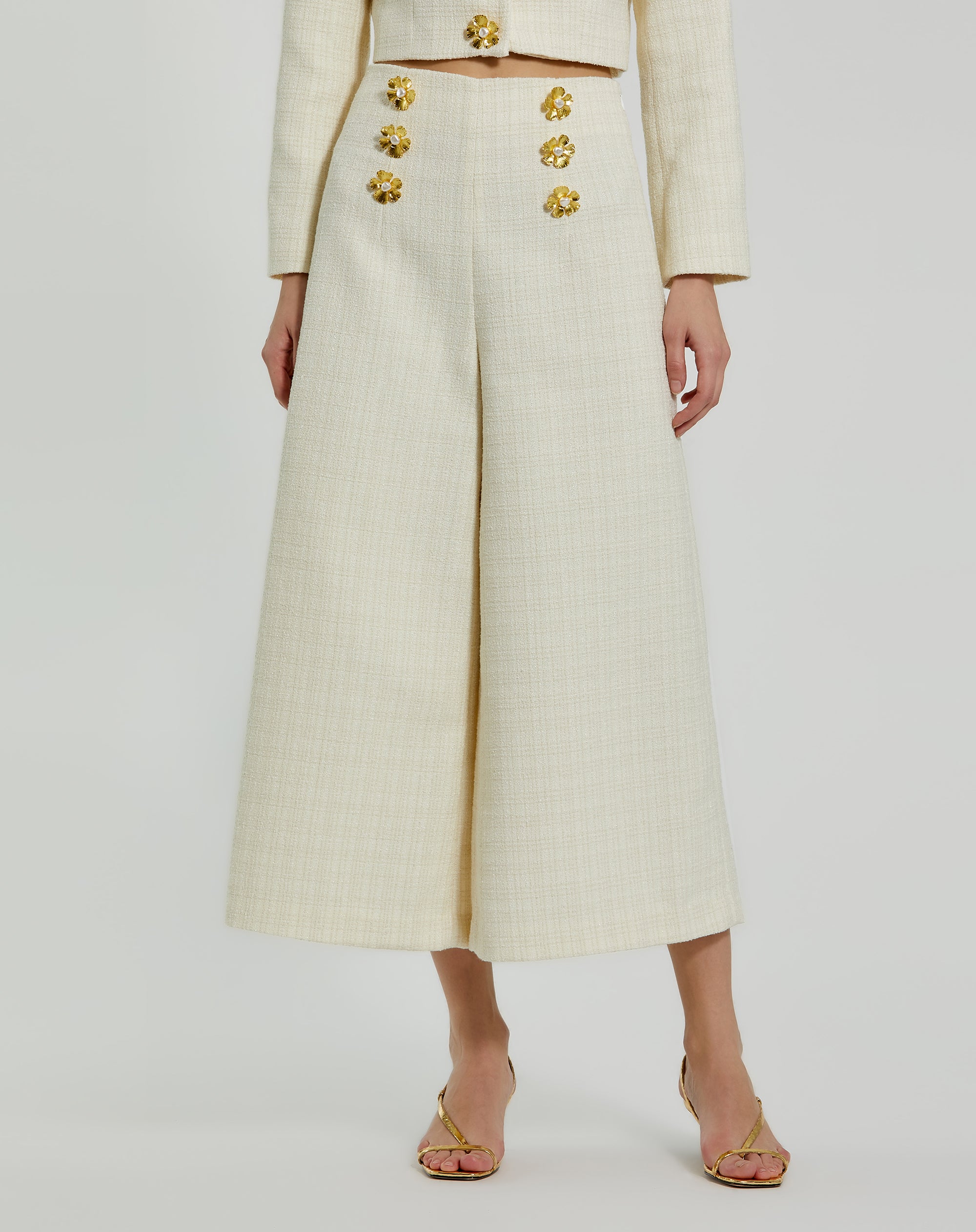 Shop Tweed High Waisted Wide Leg Trouser Online
