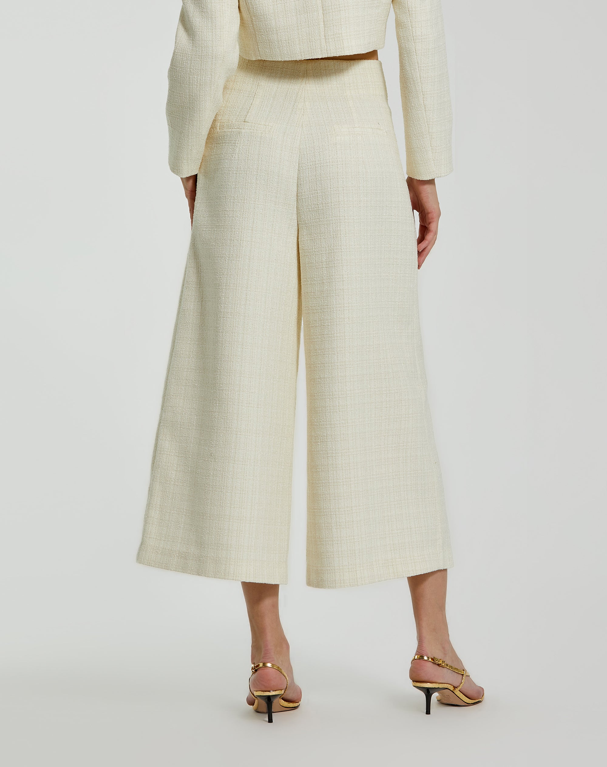Shop Tweed High Waisted Wide Leg Trouser Online