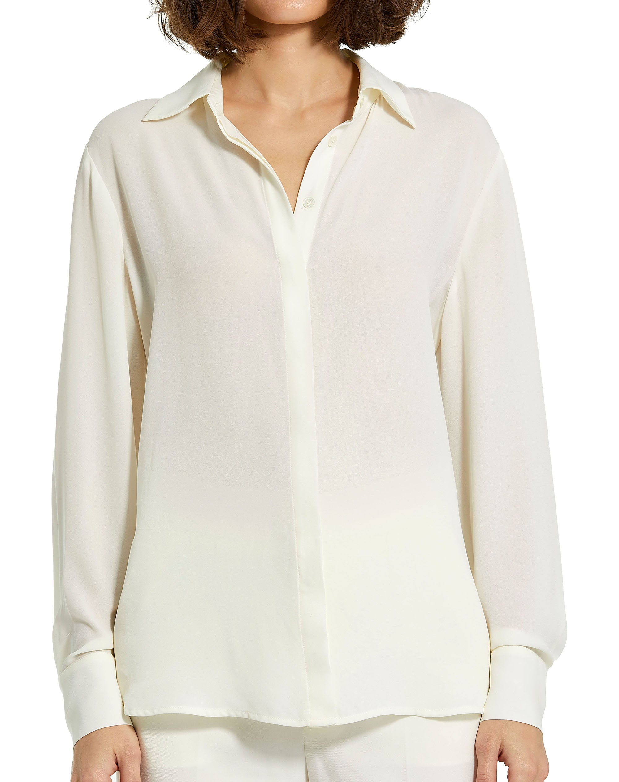 Shop The Bentley Long Sleeve Button Up Georgette Shirt Online