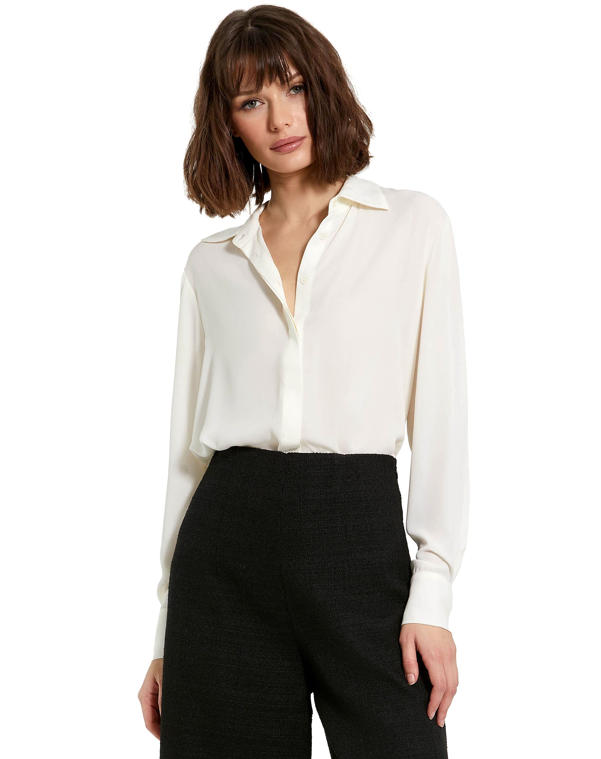 Shop The Bentley Long Sleeve Button Up Georgette Shirt Online