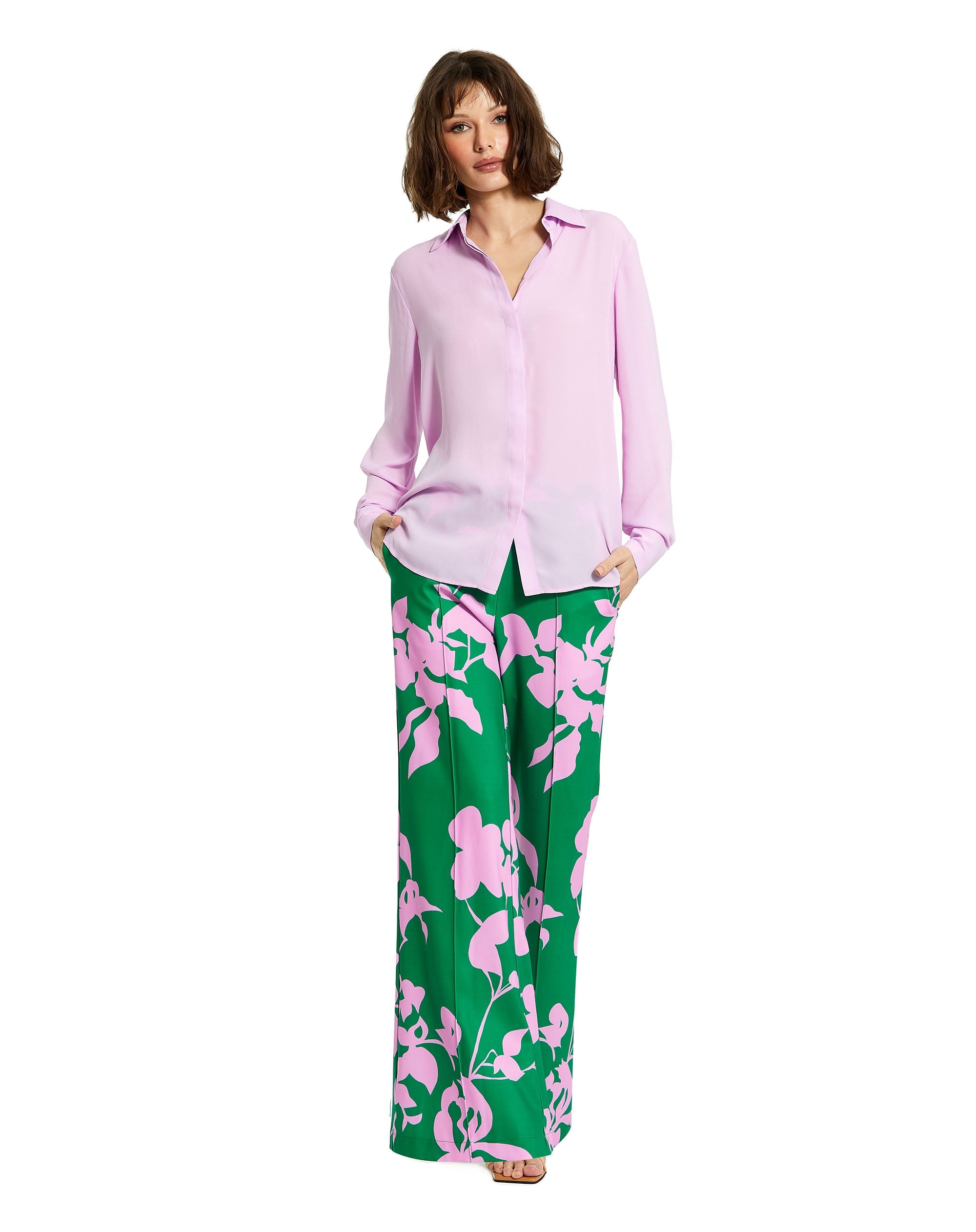 Shop The Bentley Long Sleeve Button Up Georgette Shirt Online