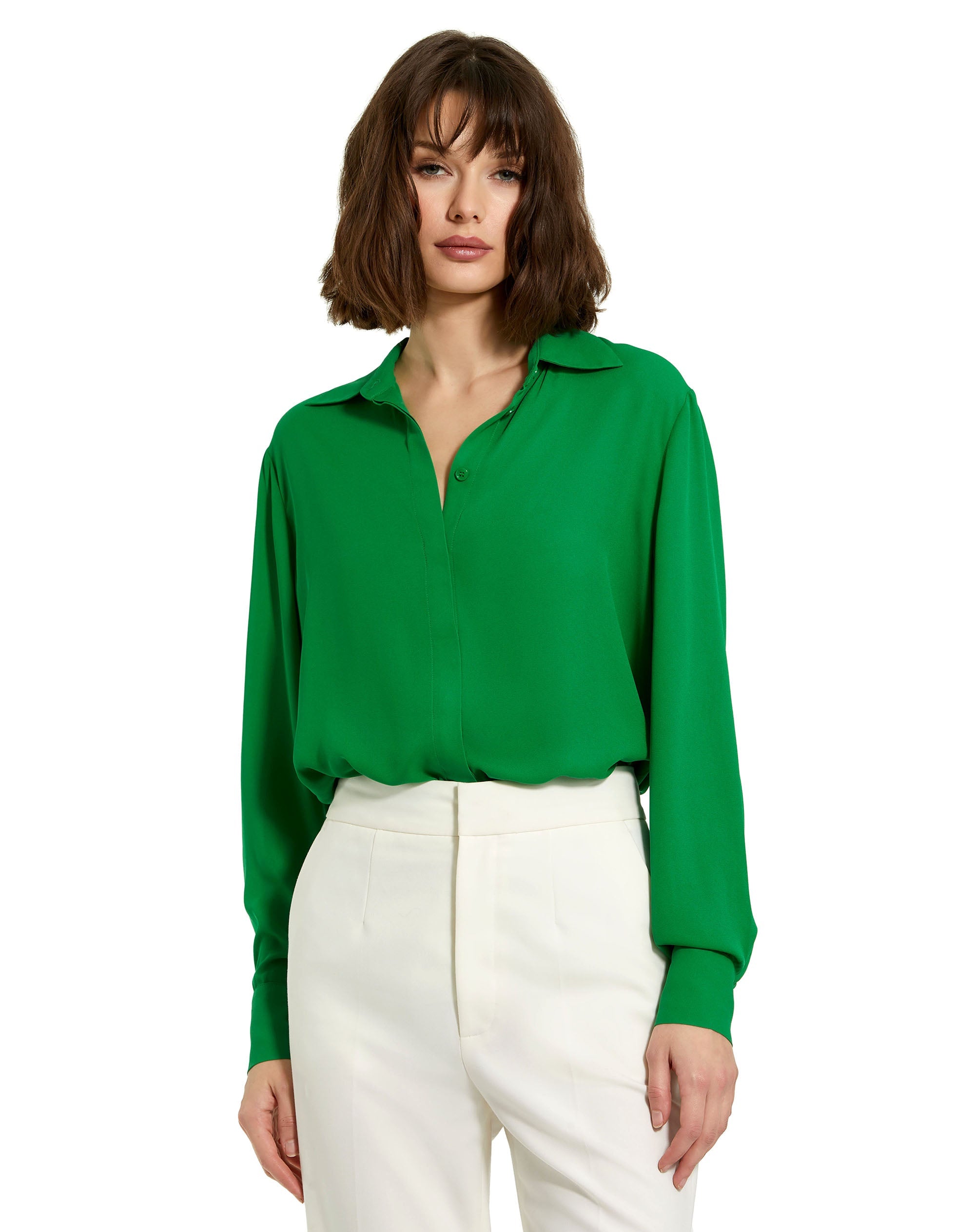 Shop The Bentley Long Sleeve Button Up Georgette Shirt Online