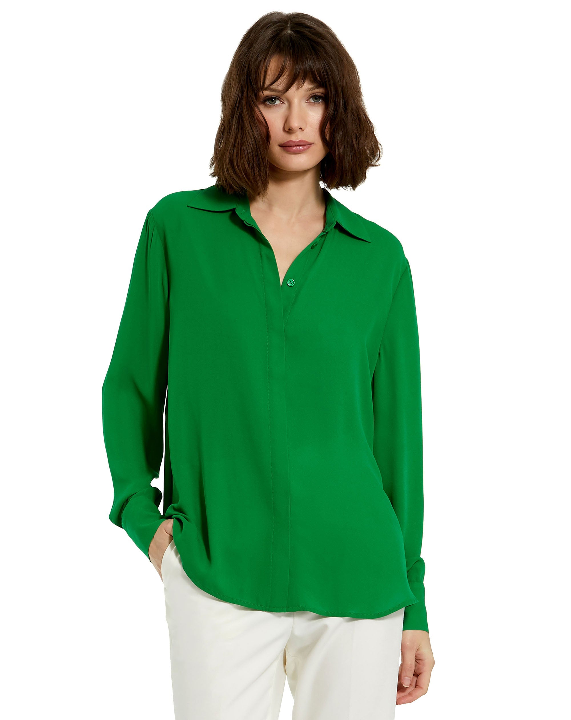 Shop The Bentley Long Sleeve Button Up Georgette Shirt Online