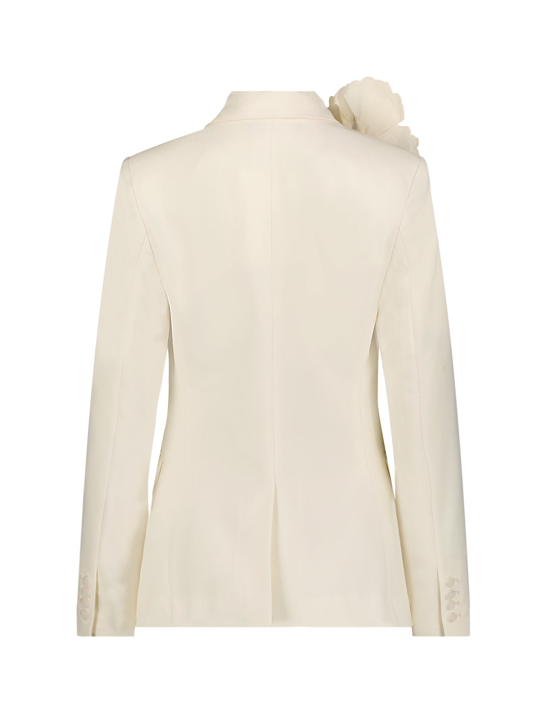 Shop Classic Crepe Blazer Jacket With Flower Online