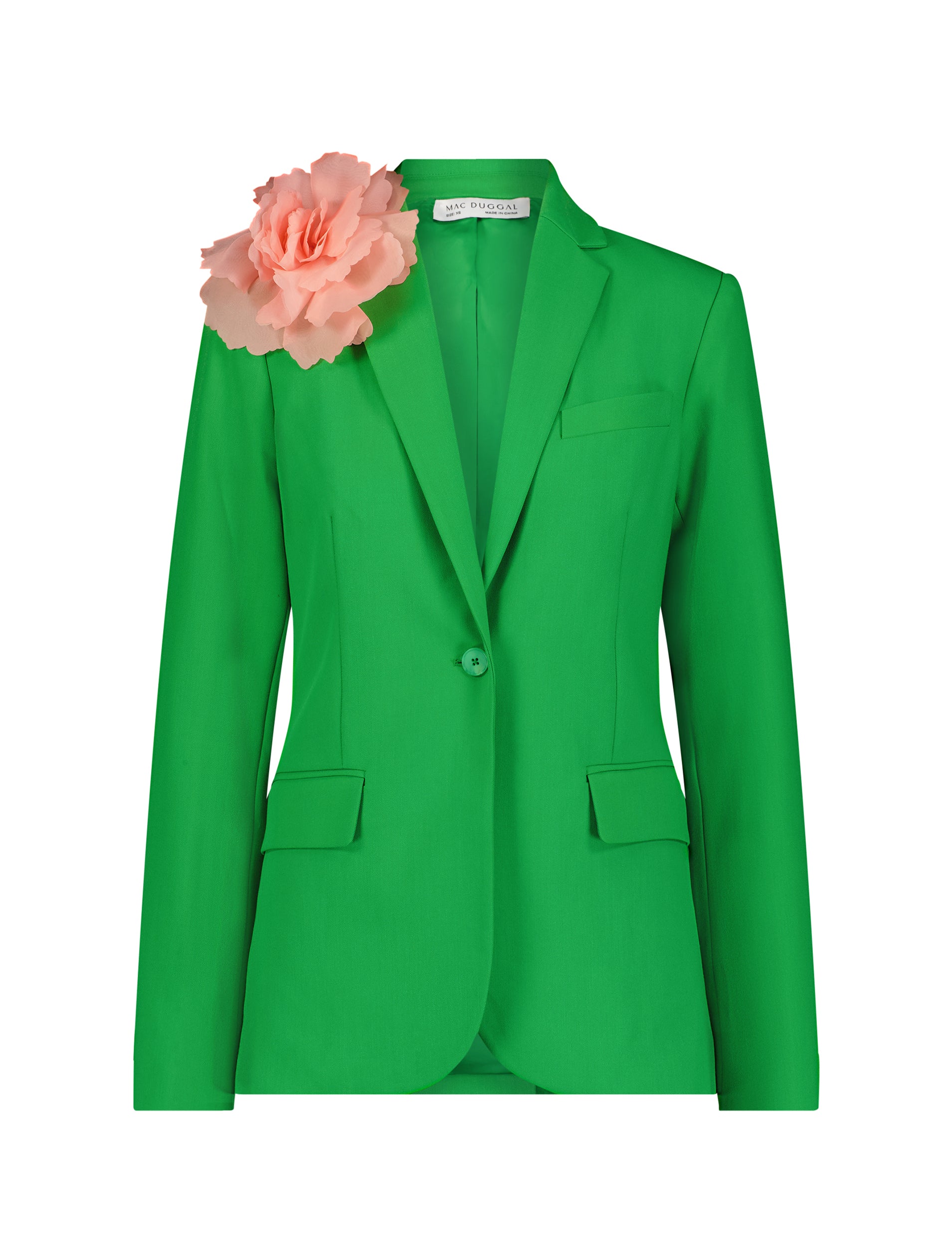 Shop Classic Crepe Blazer Jacket With Flower Online