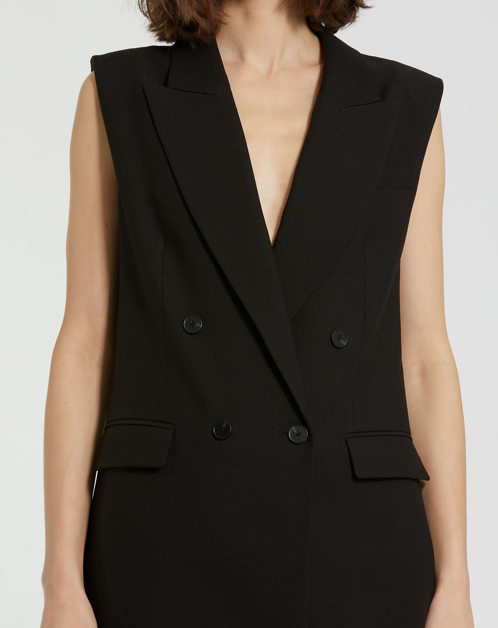 Shop Tailored Crepe Sleeveless Blazer Vest Online